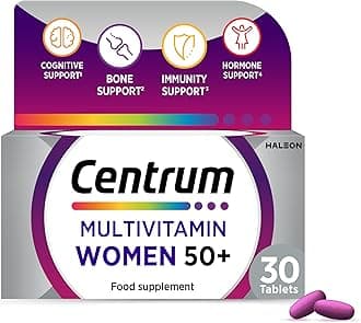 Women 50+ Tablets Multivitamin & Mineral Supplements, 23 essential nutrients including vitamin D, C, and Iron, 30 ct