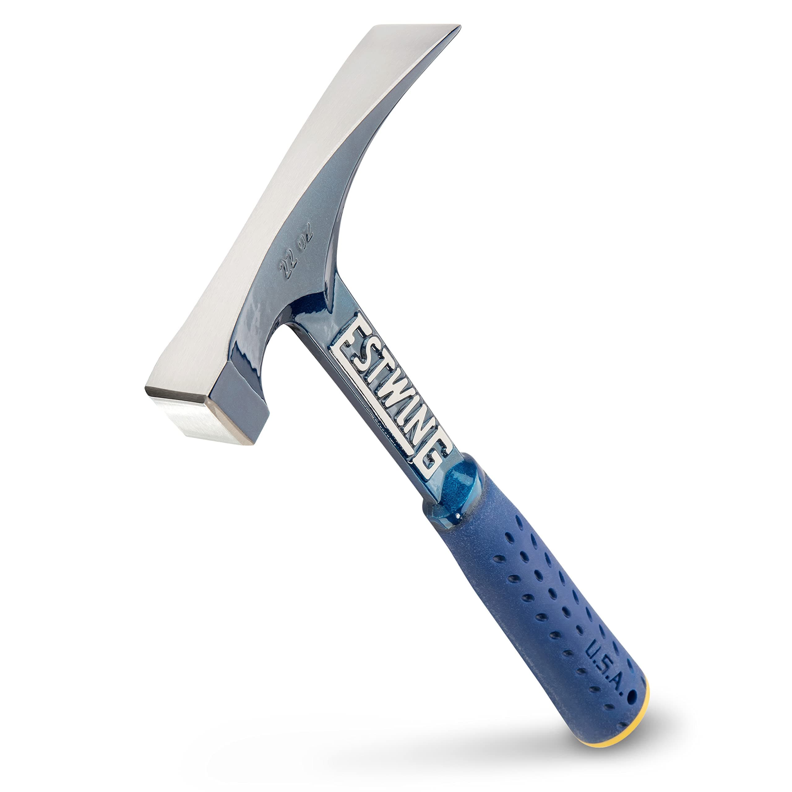 ESTWING Bricklayer's/Mason's Hammer - 22 oz USA Made Masonry Tool with Forged Steel Construction & Shock Reduction Grip - E6-22BLC