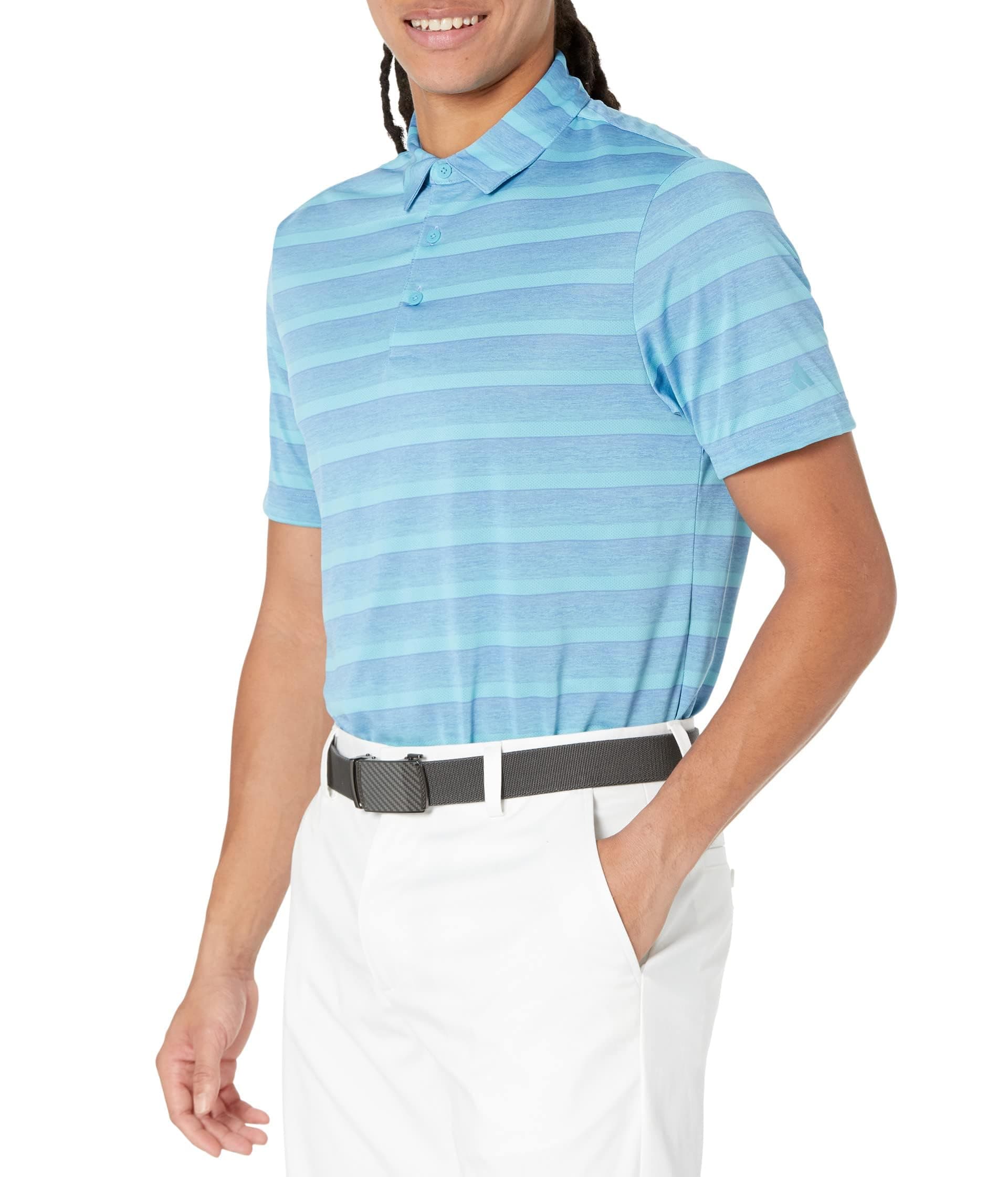 adidas Mens Two Color Stripe Polo Shirt Men's Polo Shirt
