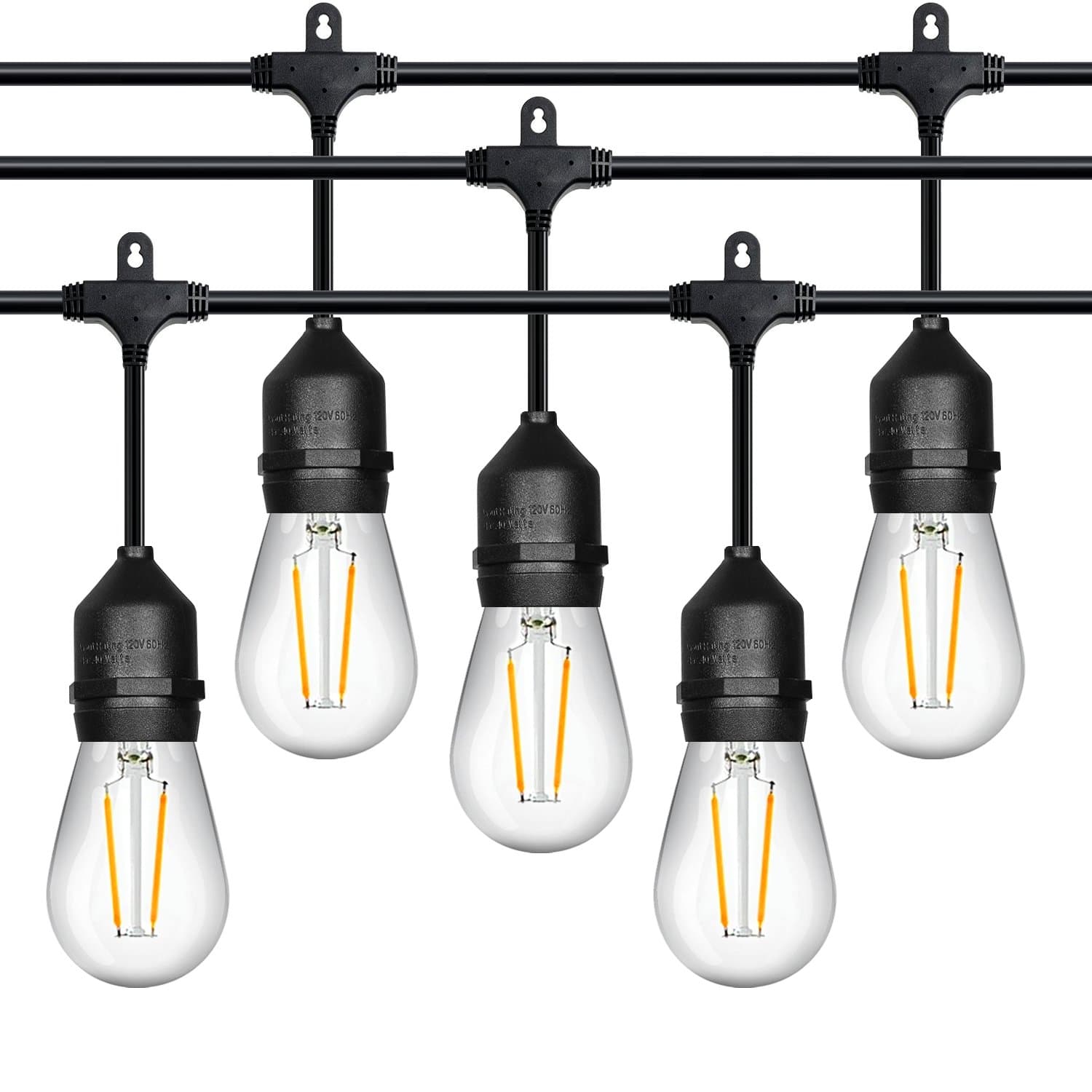 instecho 123 23423 123123, Black Cord and Warm White Bulbs