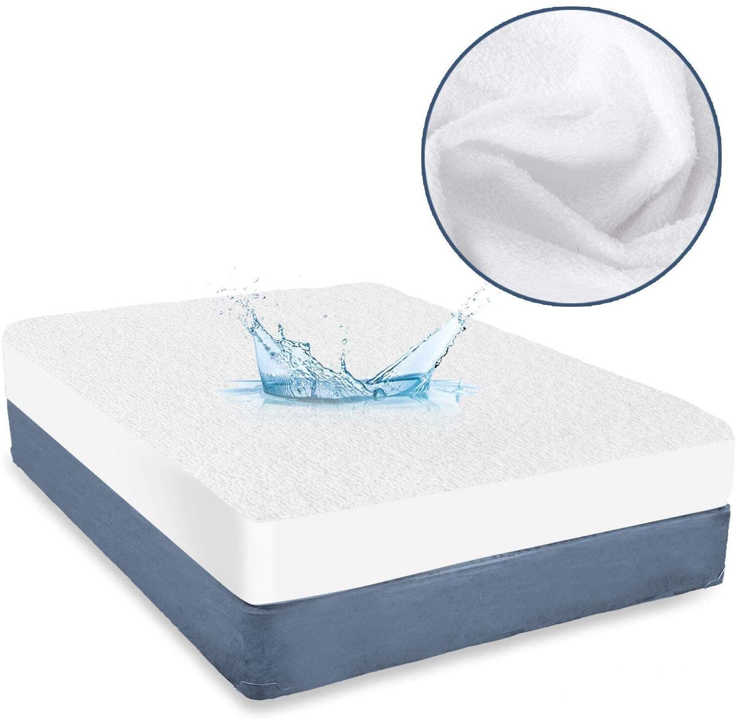 Premium Hypoallergenic Waterproof Mattress Protector Twin Size with Cotton Terry Surface, Vinyl-free and Breathable