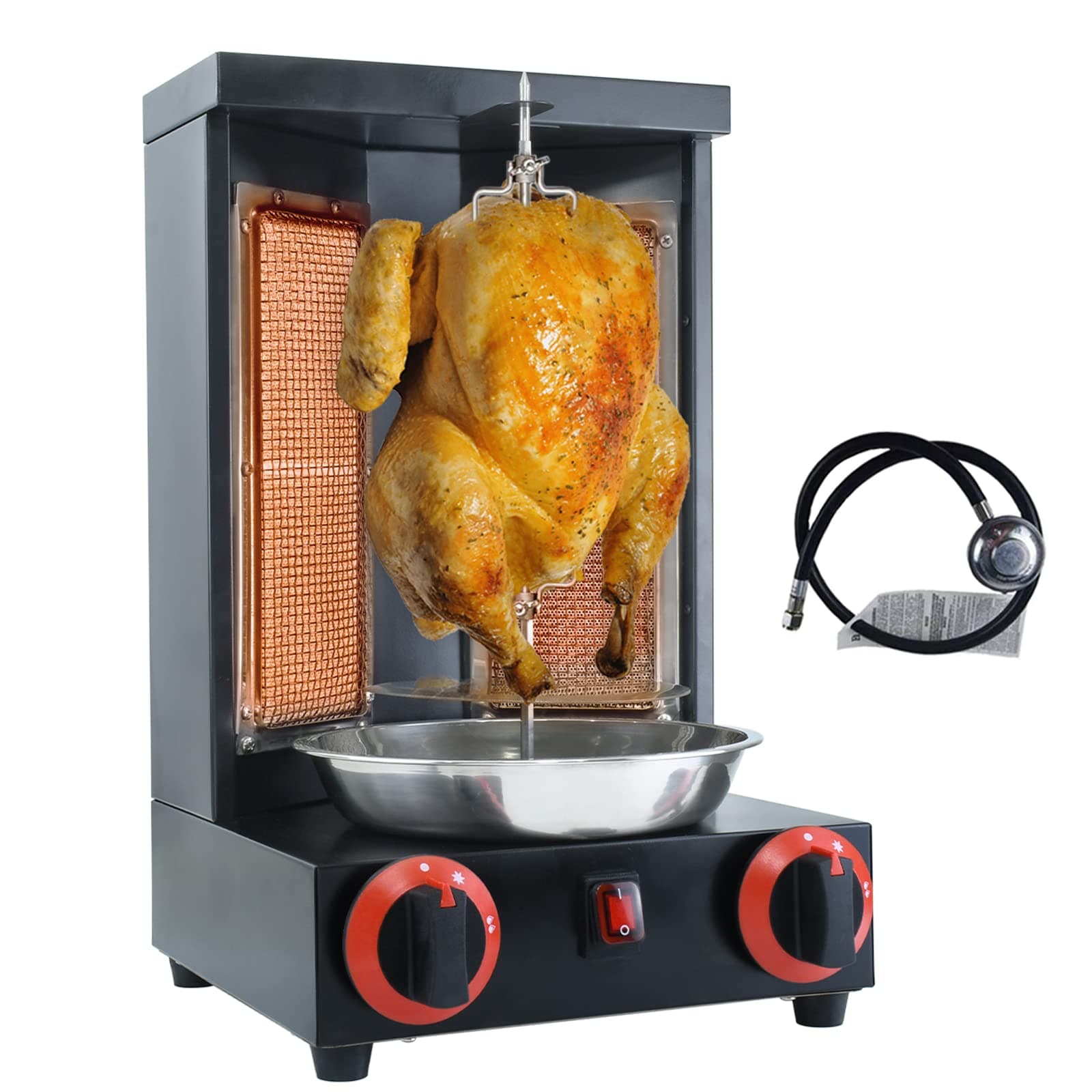 Homemade Shawarma Chicken Grill gyro rotisserie machine Countertop Rotisserie doner kebab machine gas Vertical Rotisserie Propane Turkey Grill Doner Kebab Broiler with 2 Burners