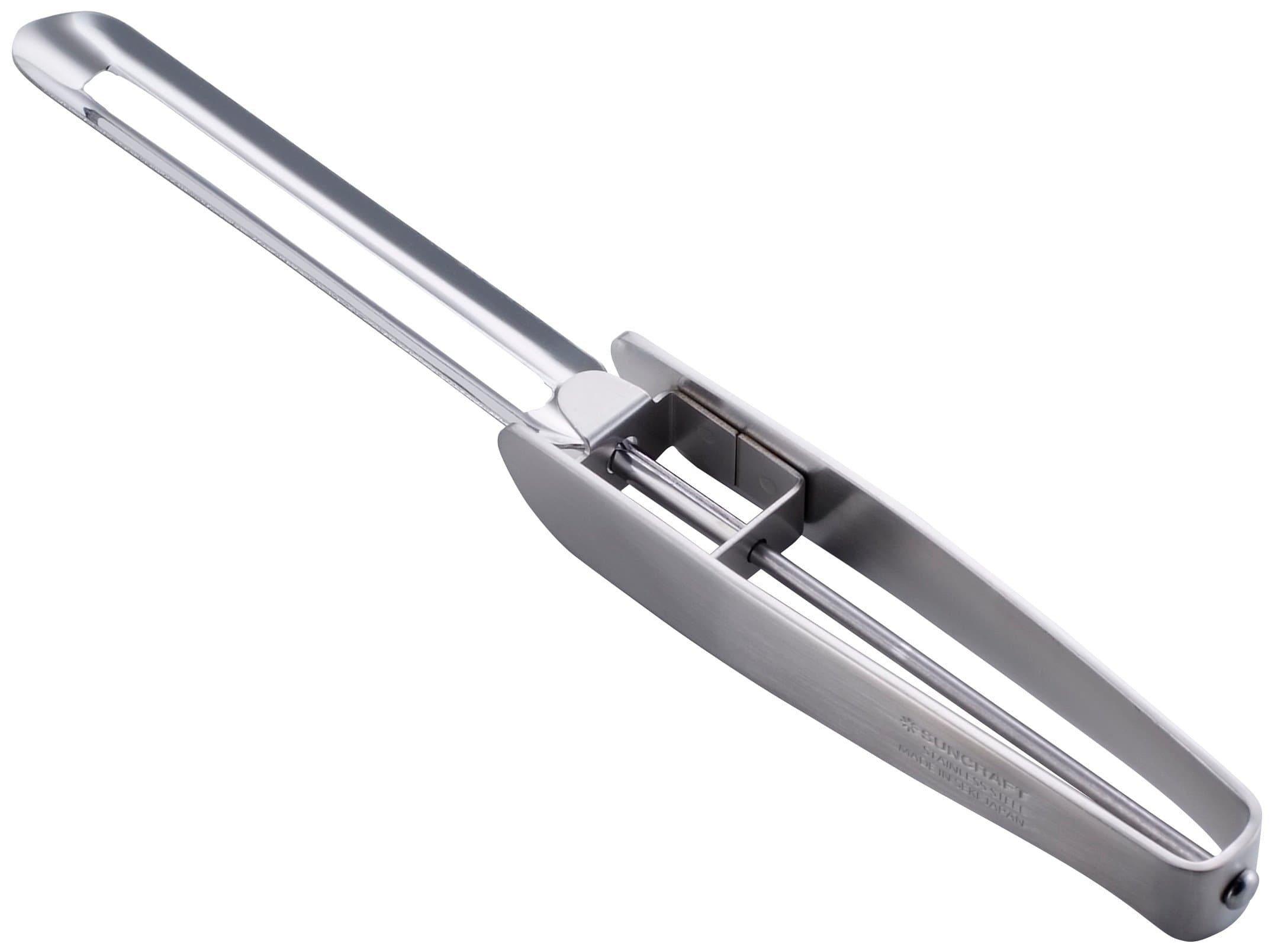 サンクラフト タテ型 ピーラー 皮むき 日本製 ロングピーラー +プラス 安全ケース付 SSK-09 シルバー