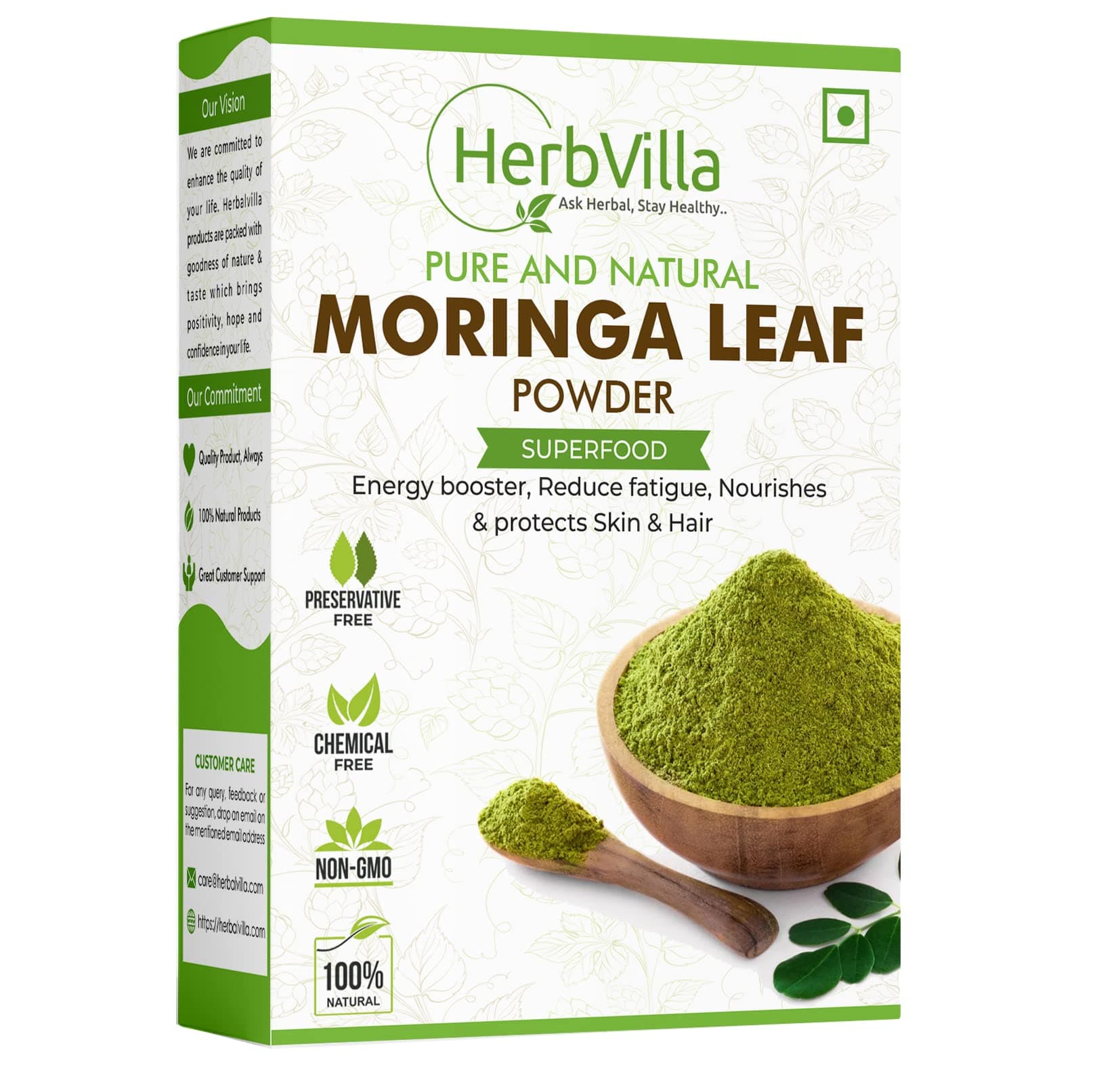 Pure Moringa Leaf Powder (200 grams) For Weight Loss and Hair Growth