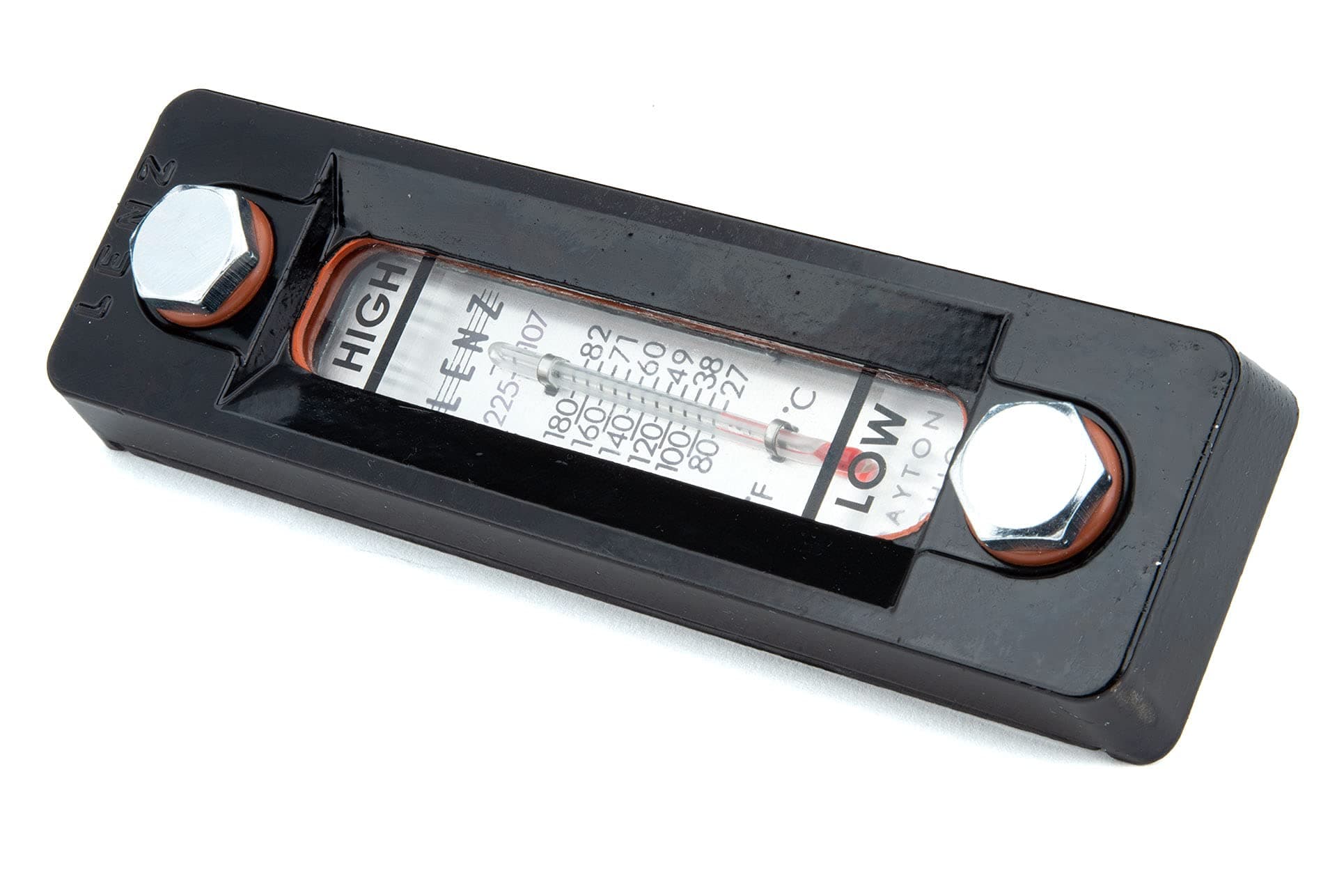 Lenz T-550-5 Hydraulic Tank Level Gauge with Temperature Display - 5-Inch Mounting - Dual Function Fluid Level Indicator and Thermometer, 200°F Max, Industrial Grade Polyamide Construction