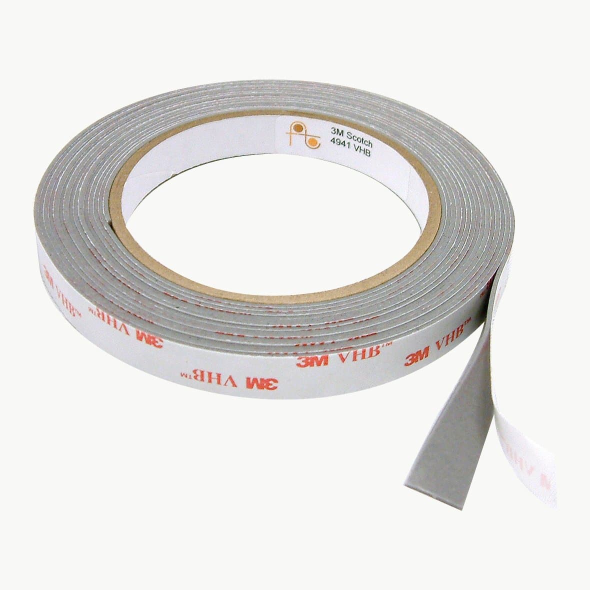 3M 4941 Tape, Gray, 1/2 in x 9 yd, Pack of 18