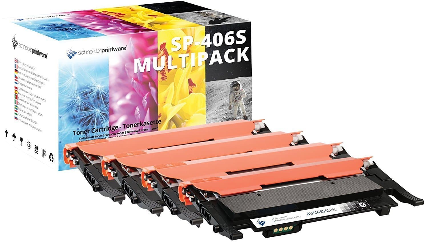 AZ Compatible Toner Cartridge Replacement for Samsung SP-406S CLT-P406C CLT-K406S CLT-C406M CLT-M406S CLT-Y406S use in CLP-360 CLP-362 CLP-363 CLP-364 CLP-365 (Black, Magenta, Cyan, Yellow, 4-Pack)