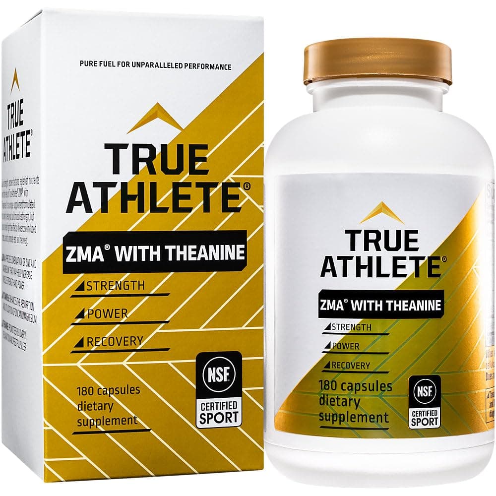 True Athlete ZMA with Theanine is Designed for Better Immune Function and Muscle Repair Also Supporting Energy Metabolism and Better Sleep Recovery. (180 Capsules)