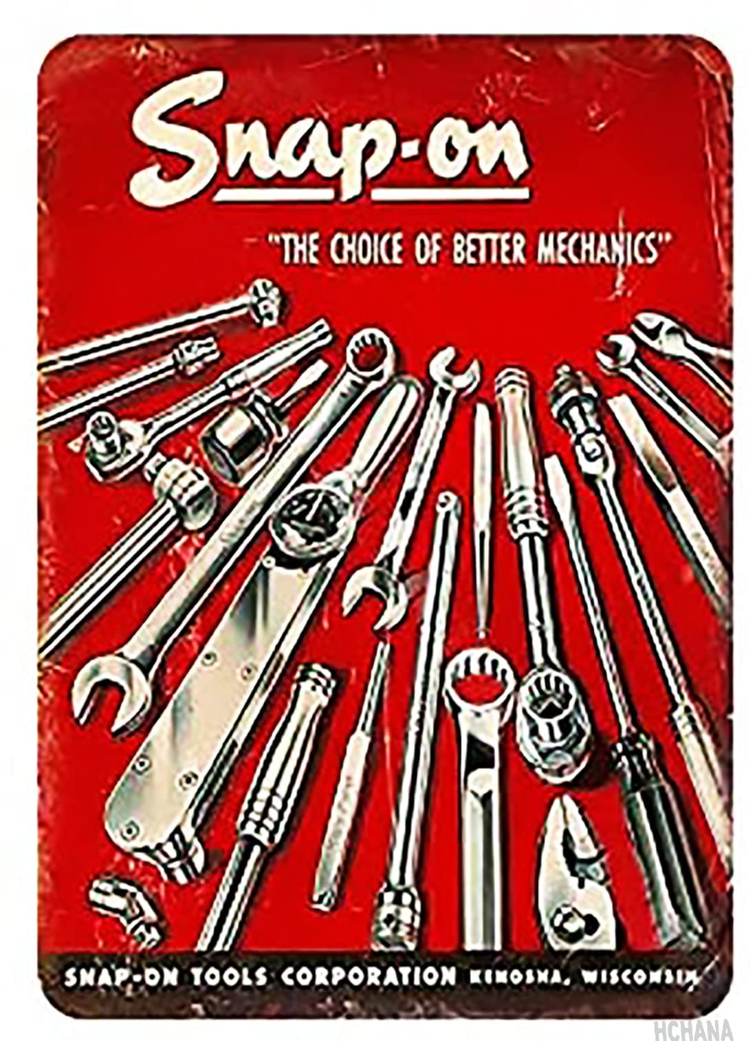 Molaca Snap-On The Choice of Better Mechanics Tin Sign Metal Cafe/Man Cave/Office/Bar/Club/Farm/Garden/Home Wall Art Decoration Poster Retro 8x12 inches