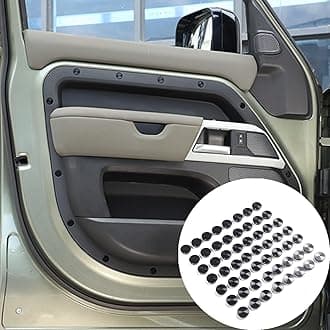 HIRUFAIT Screw Decorative Cover for 2020-2023 Land Rover Defender 110 Accessories, 56 PCS Aluminum Alloy Car Screw Protection Cover Trim (Defender 110 - for 4 Side Doors)