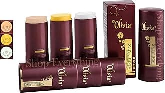 Olivia Instant Waterproof Radiant Full Coverage Make-Up Stick For All Skin Type, Spf 12 Radiant Finish, 15G (Pack Of 3) - Lining Yellow 07, Pearl White 007, Touch Glow 05