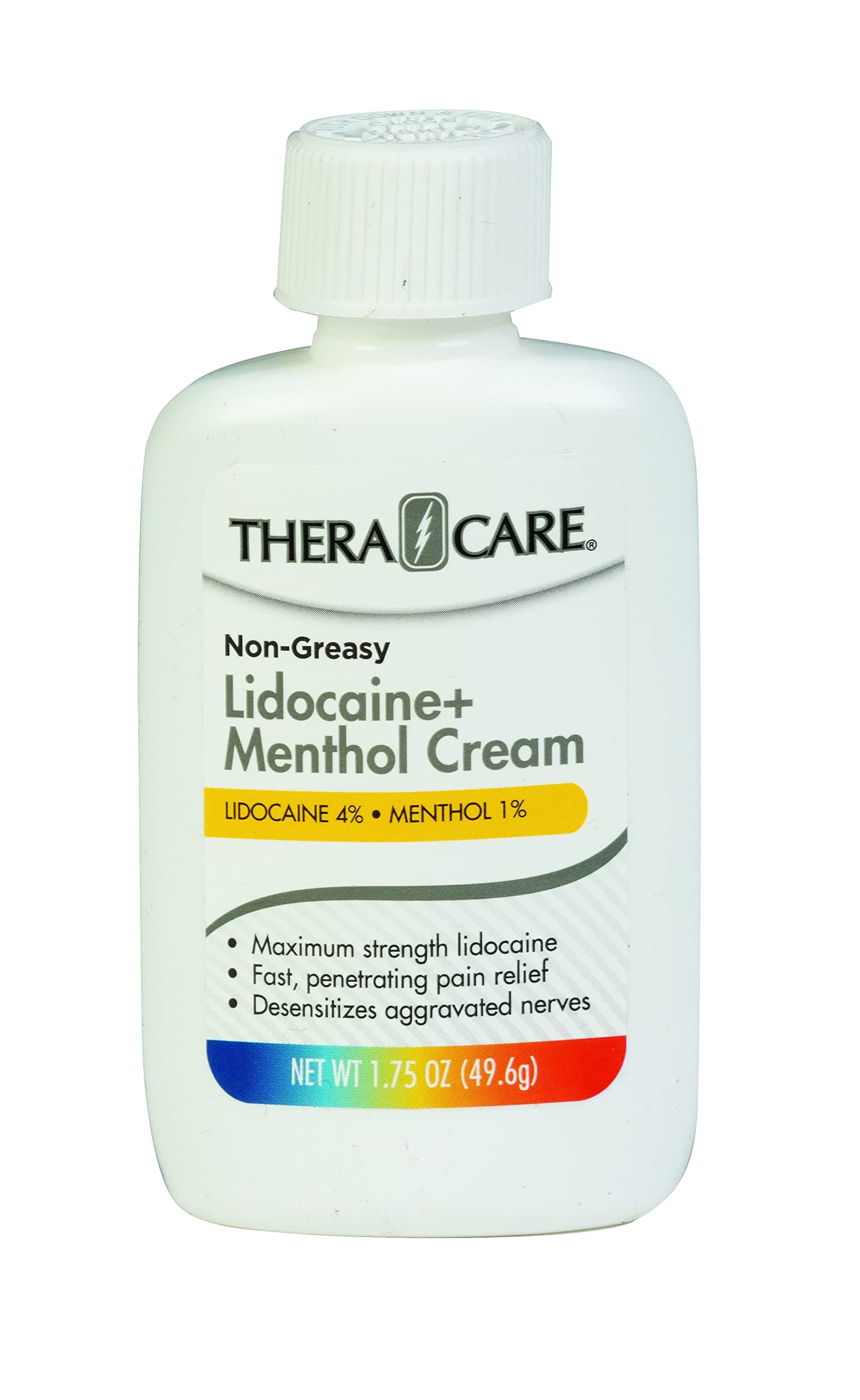 Thera|Care Maximum Strength OTC Lidocaine Cream | Numbs Away Pain | Long-Lasting Relief | Non-Greasy | 1.75 Oz