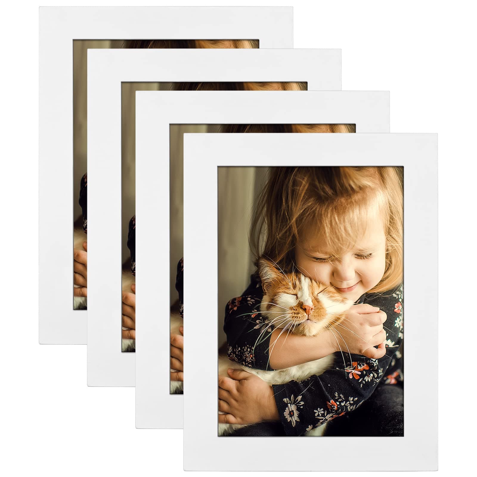 4x6 Picture Frame Bulk,White Wood Decorative Gallery Photo Frames Set for Wall Decor,Living Room,Office,Artwork Display Frames for Kids,Women,Couples,Grandparents