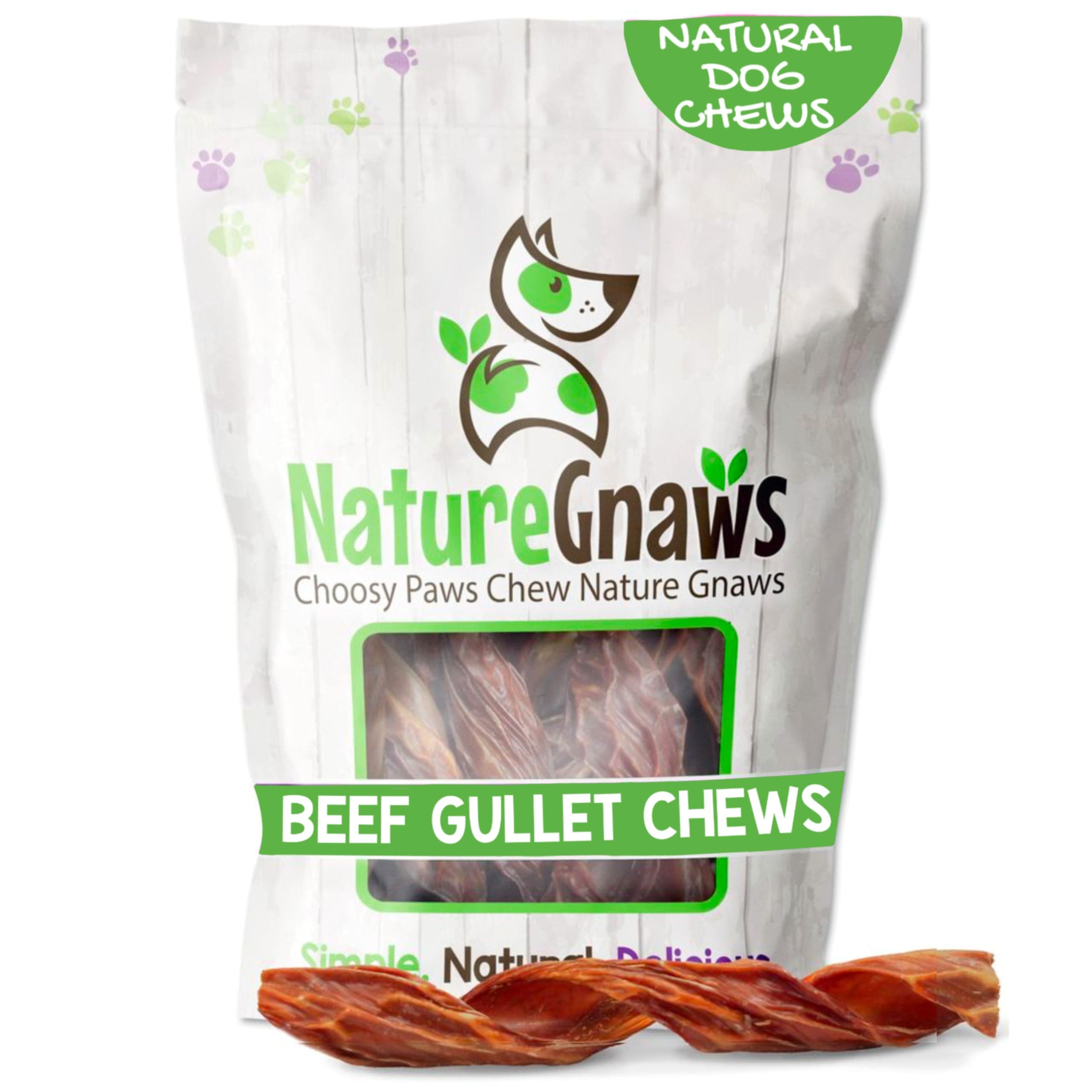 Beef Gullet Springs for Dogs 7-8" (12 Count) - Natural Beef Jerky Stick Dog Chew Treats - Rawhide Free