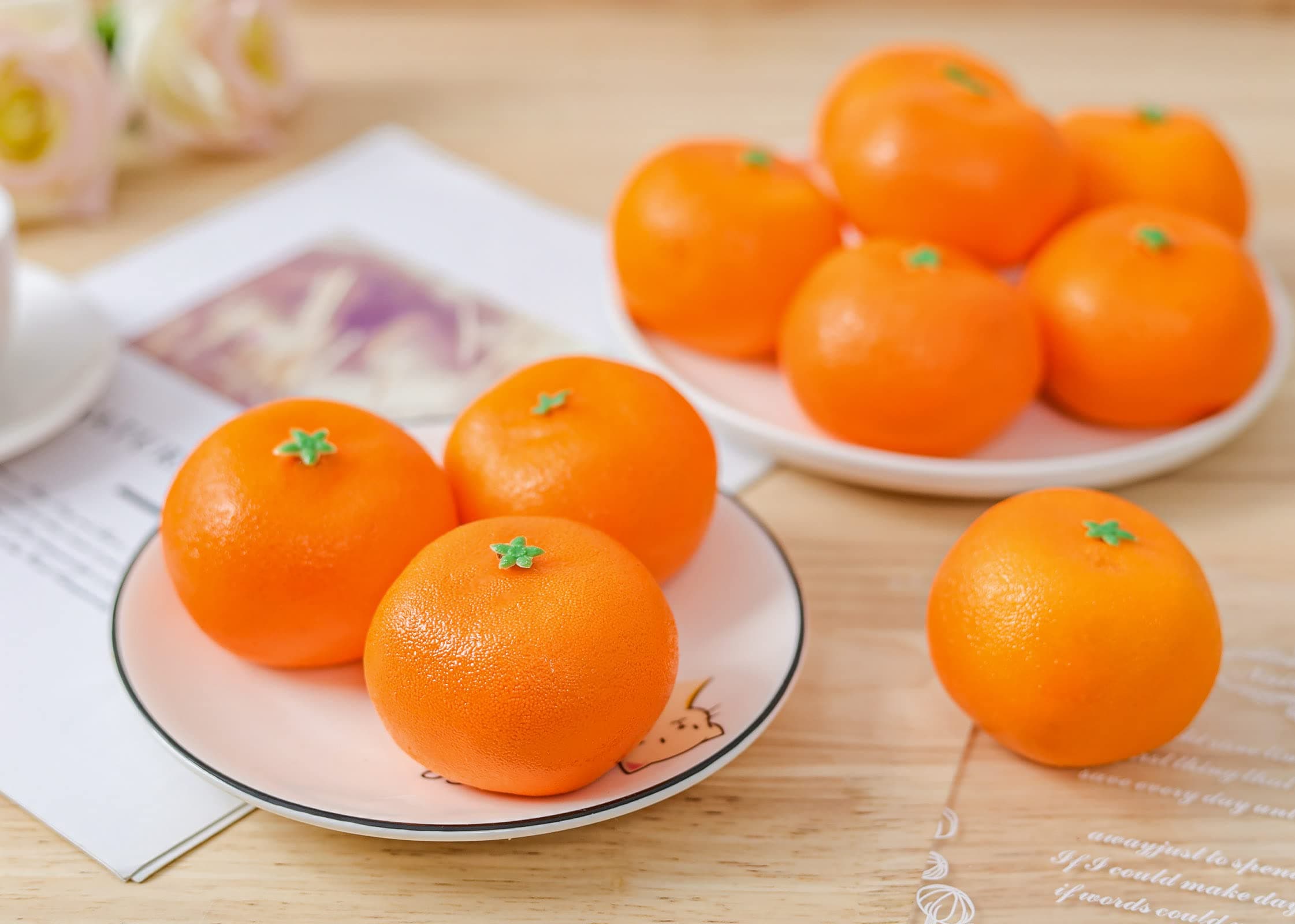 Toopify 16 Pcs Artificial Oranges, Decorative Fake Oranges for Decoration Lifelike, Realistic Fake Fruit Oranges for Christmas Home Kitchen Festival Party Decoration