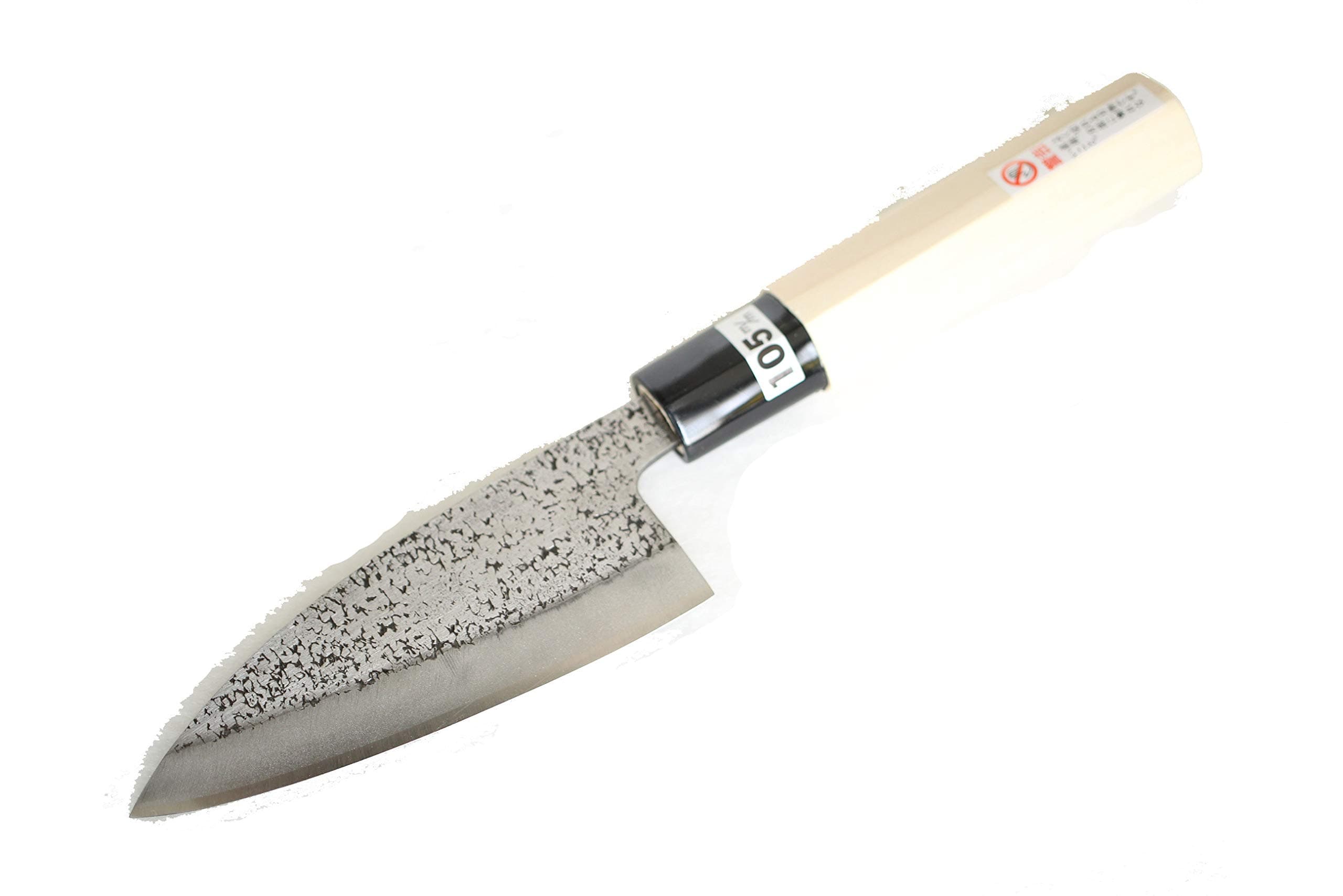 Left hand Fujiwara Yasuki white-2 steel Japanese hammered Ko Deba Knife 105mm