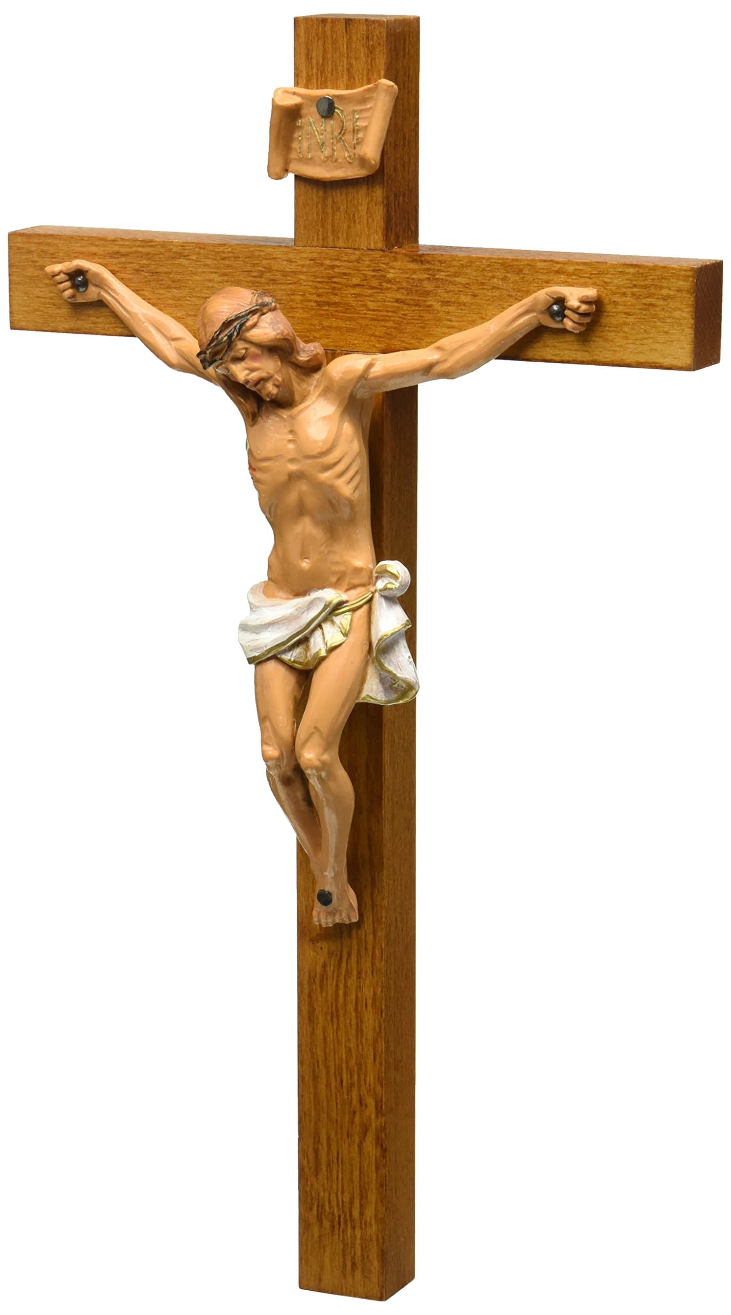Crucifixes Fontanini Crucifix Features a Hand Painted Body of Christ on a Wood Cross, 12-Inch