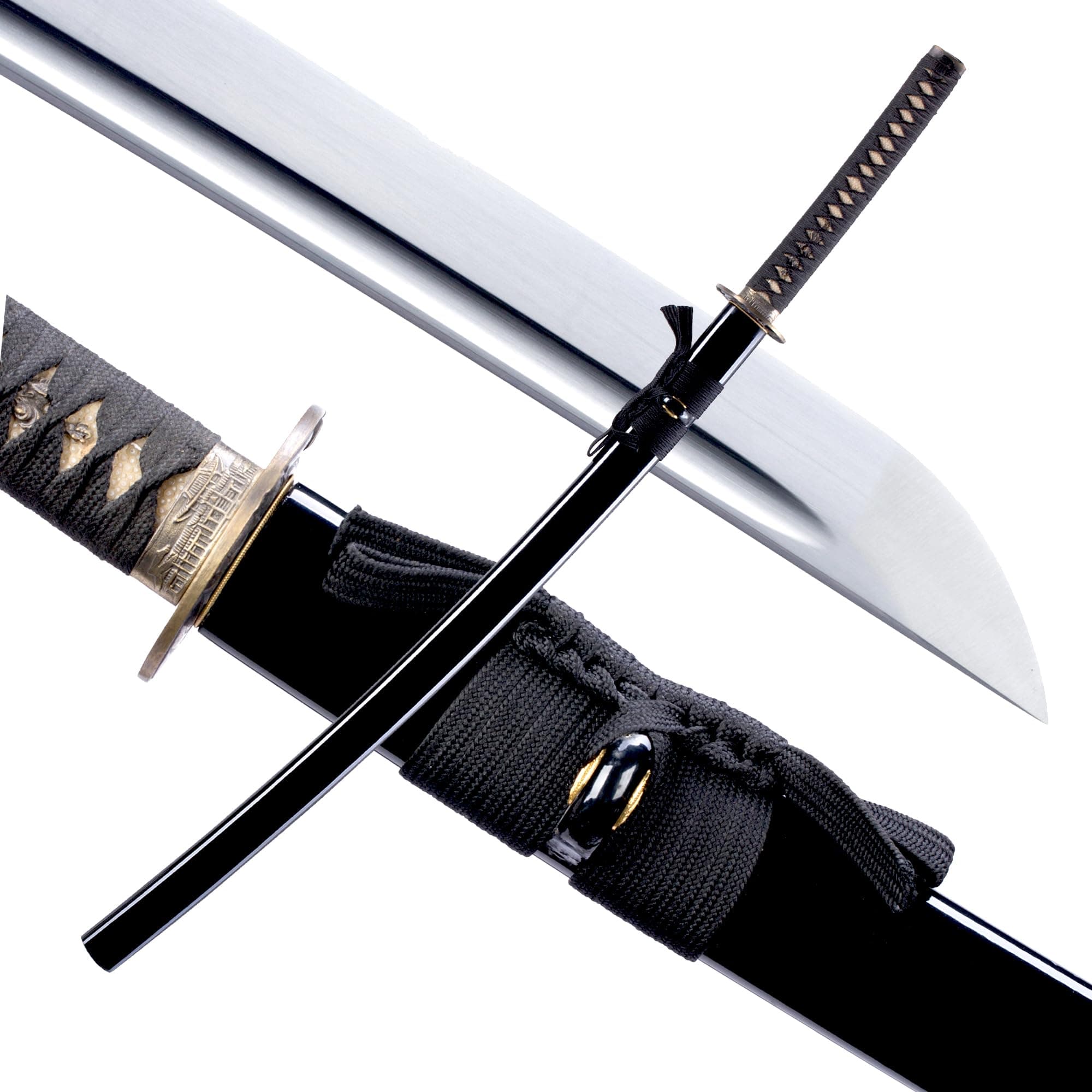 Katana Sword Real Rayskin Hardwood Saya Handmade Japanese Samurai Sword Can Chop Bamboo