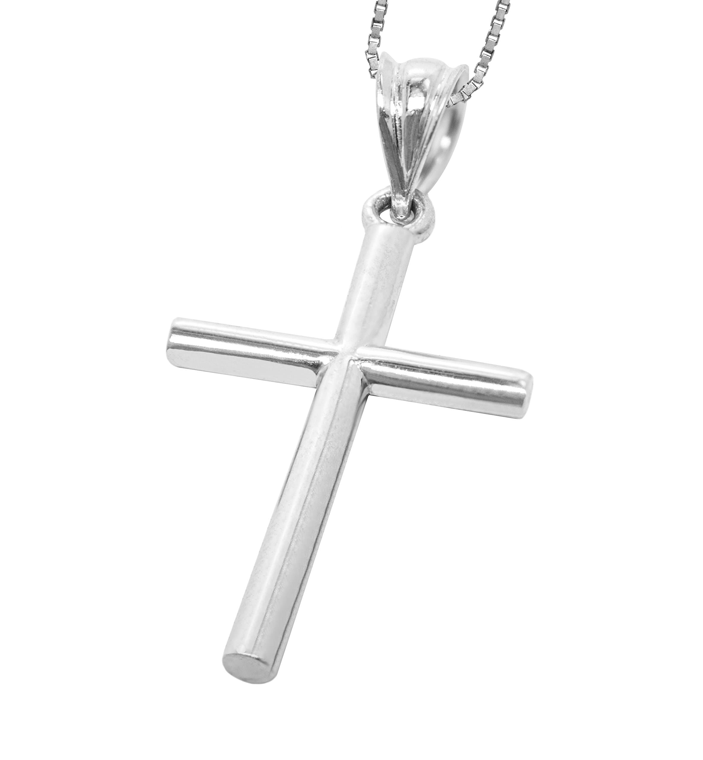 Honolulu Jewelry CompanySterling Silver Cross Necklace Pendant with 18" Box Chain