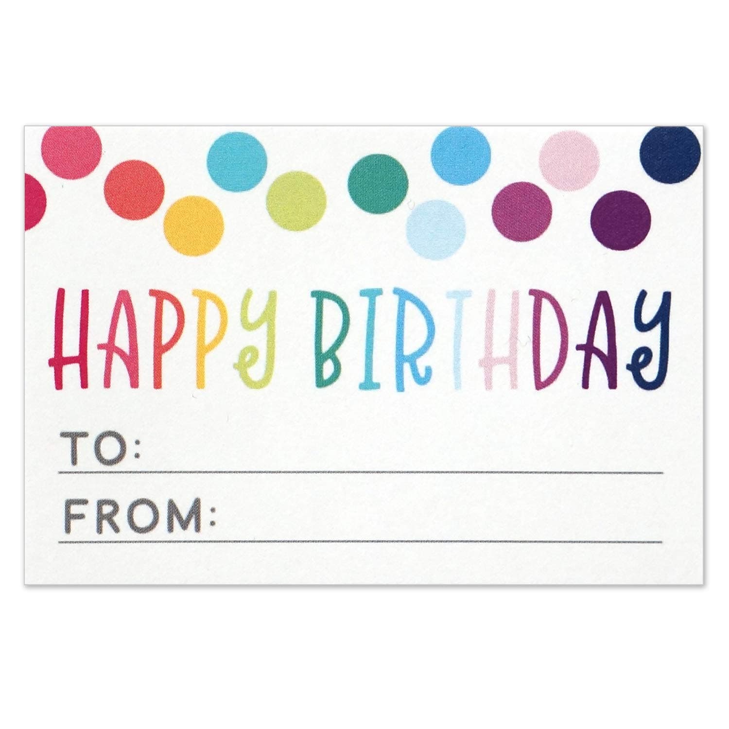 Happy Birthday to from Sticker for Gift Tag Labels - Birthday Present Stickers - Size 3x2 Inches - Pack of 50