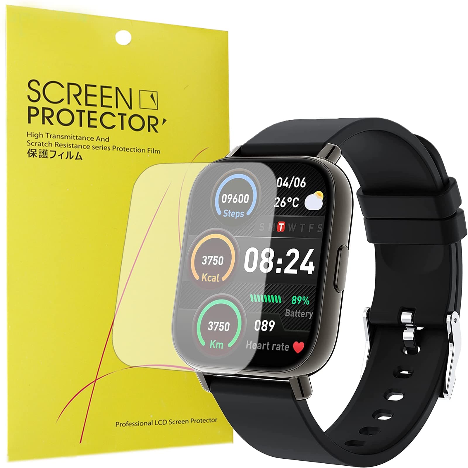 Compatible for Togala Smart Watch Screen Protector, [6 Pack] Full Coverage TPU Clear Film Compatible for Togala P36a Smart Watch, 1.69 Inch Touch Screen Smartwatch (6 pack)