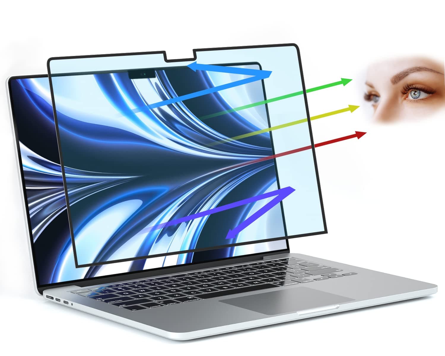 FILMEXT Macbook Air 13.6 inch Screen Protector (M2 M3 M4 M5,2022-2026), Bubble Free Anti Blue Light Screen Protector for Macbook Air 13.6" A3240 A3113 A2681-Eye Protection/Anti-Glare-Matte