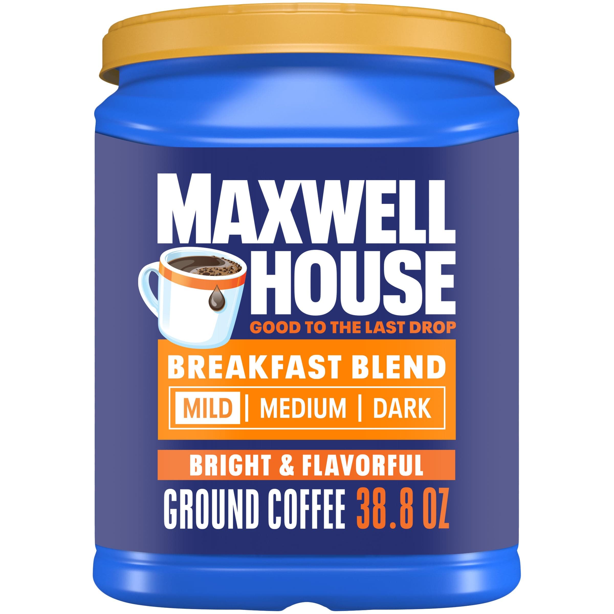 Breakfast Blend Mild Roast Ground Coffee, 38.8 oz Canister