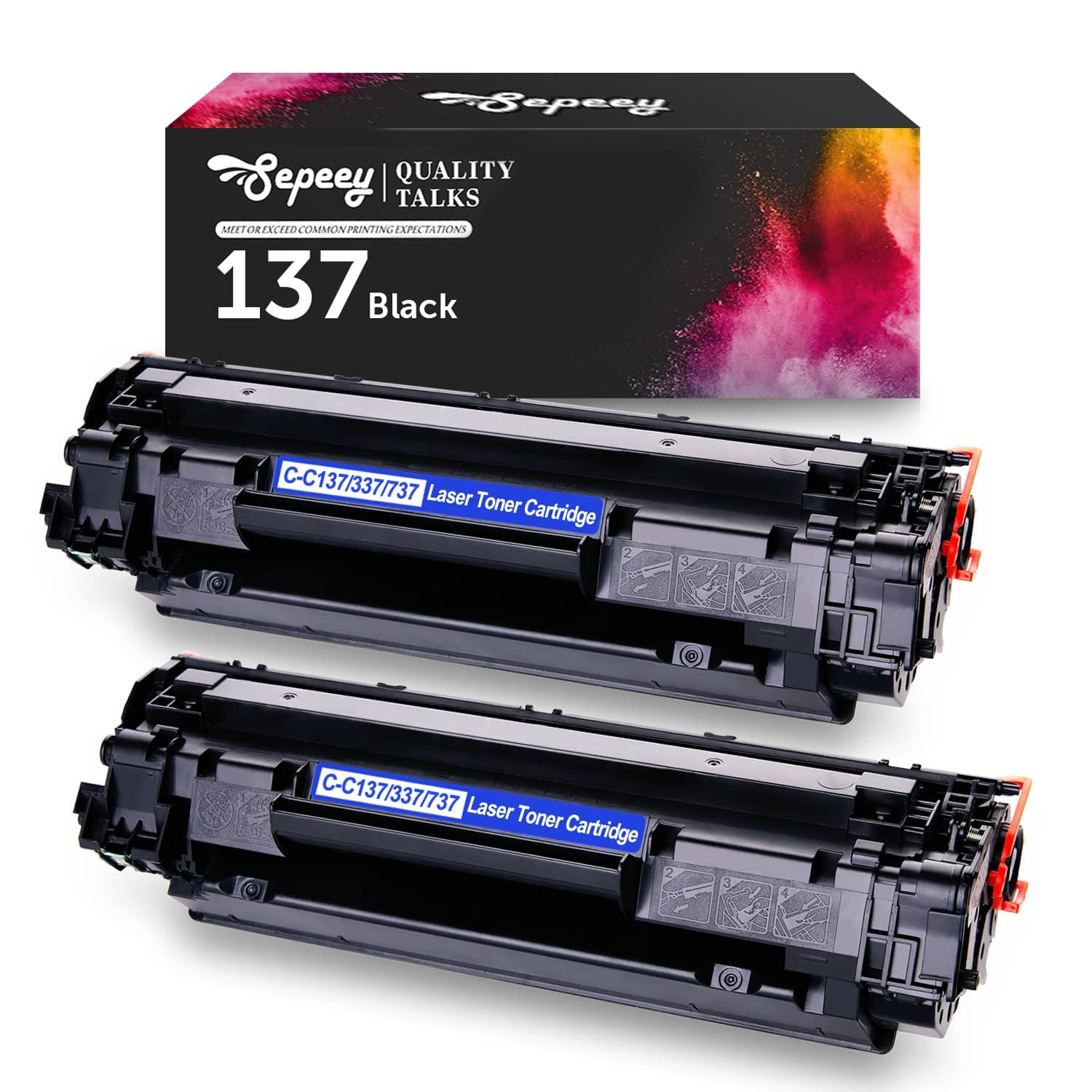 Compatible for Canon 137 Black Toner Cartridge, Use with Canon ImageClass MF232w, MF242dw, MF212w, MF216n, MF217w, MF244dw, MF247dw, MF249dw, MF227dw, MF229dw Laser Printers, 2 Pack