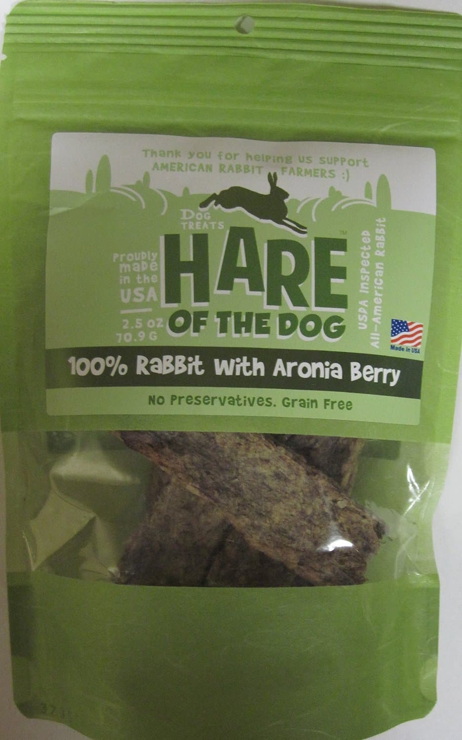 Hare of The Dog 100% Rabbit with Aronia Berry Dog Treats, 2.5 oz