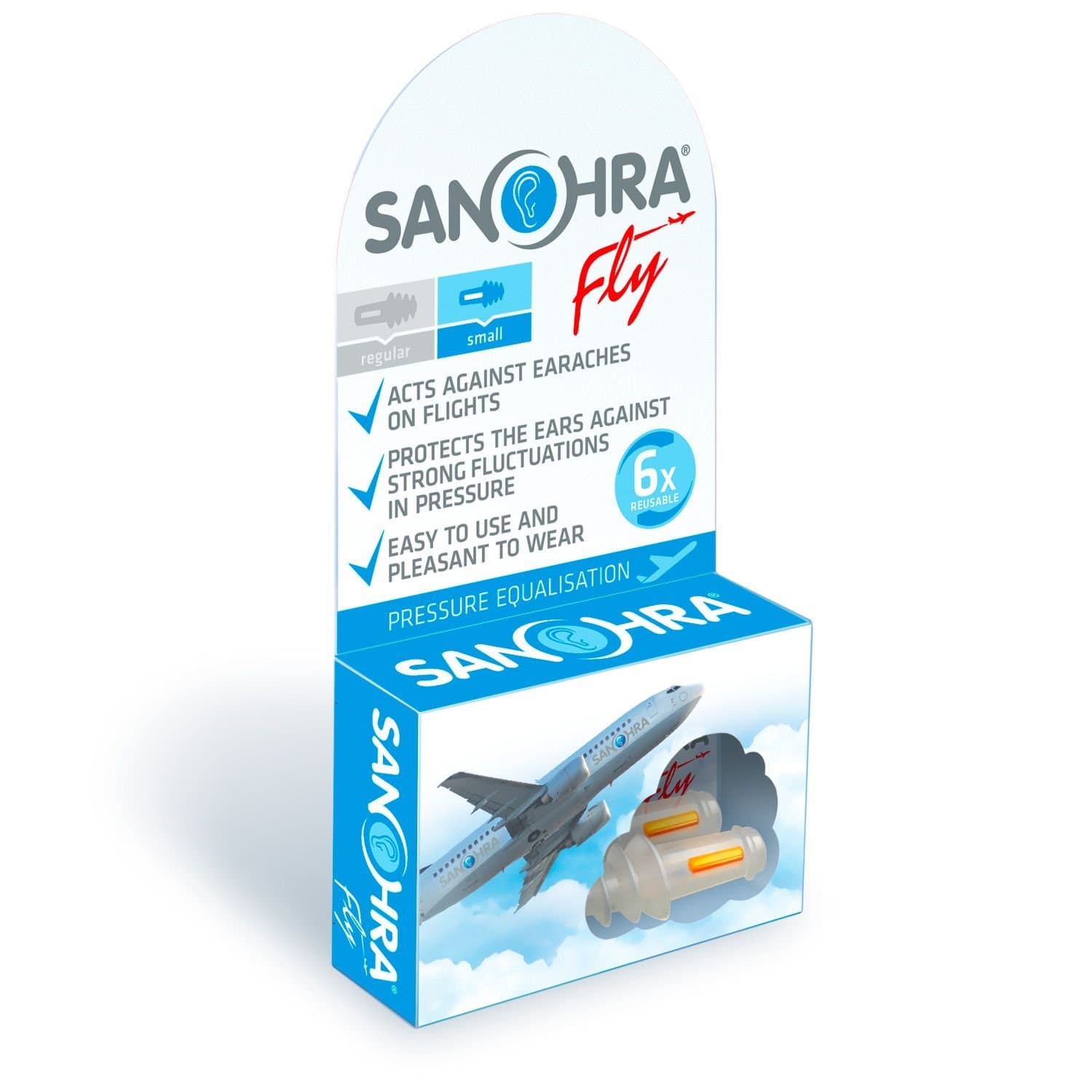 Fly (Small) - Pressure and Noise Sound reducing Ear Plugs for Flying - Against Airplanes Ear