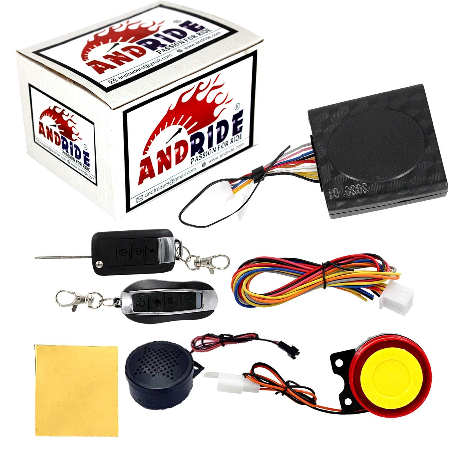 Andride Anti-Theft Alarm Universal Button Remote Key Motorcycle/Bike Alarm Security System (with Tokking)