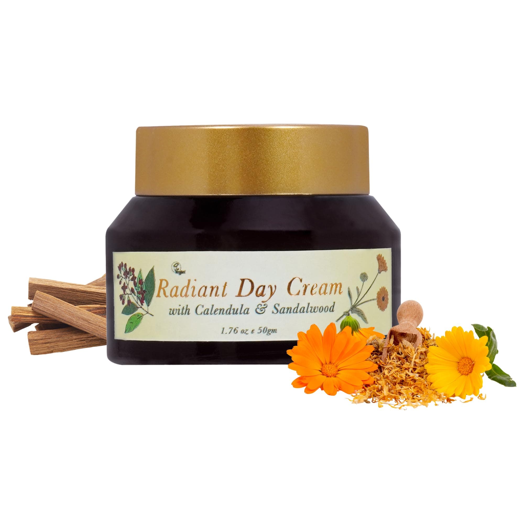 Brightening Day Cream | Lightweight Formula with Calendula & Sandalwood Extracts | Sun & Pollution Protection | Hydrating Cream for Radiant, Youthful, Glowing Skin | Anti-Aging for Dry Skin | 50 gm