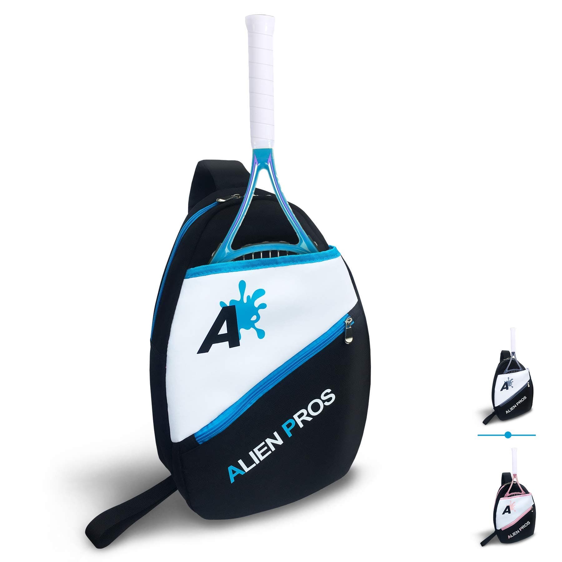 ALIEN PROS Lightweight Tennis Sling Backpack for Your Racket and Other Essentials - Pack Quickly and Lightly for Tennis and in Life - Tennis Racket Bag Sling Bag for Men and Women