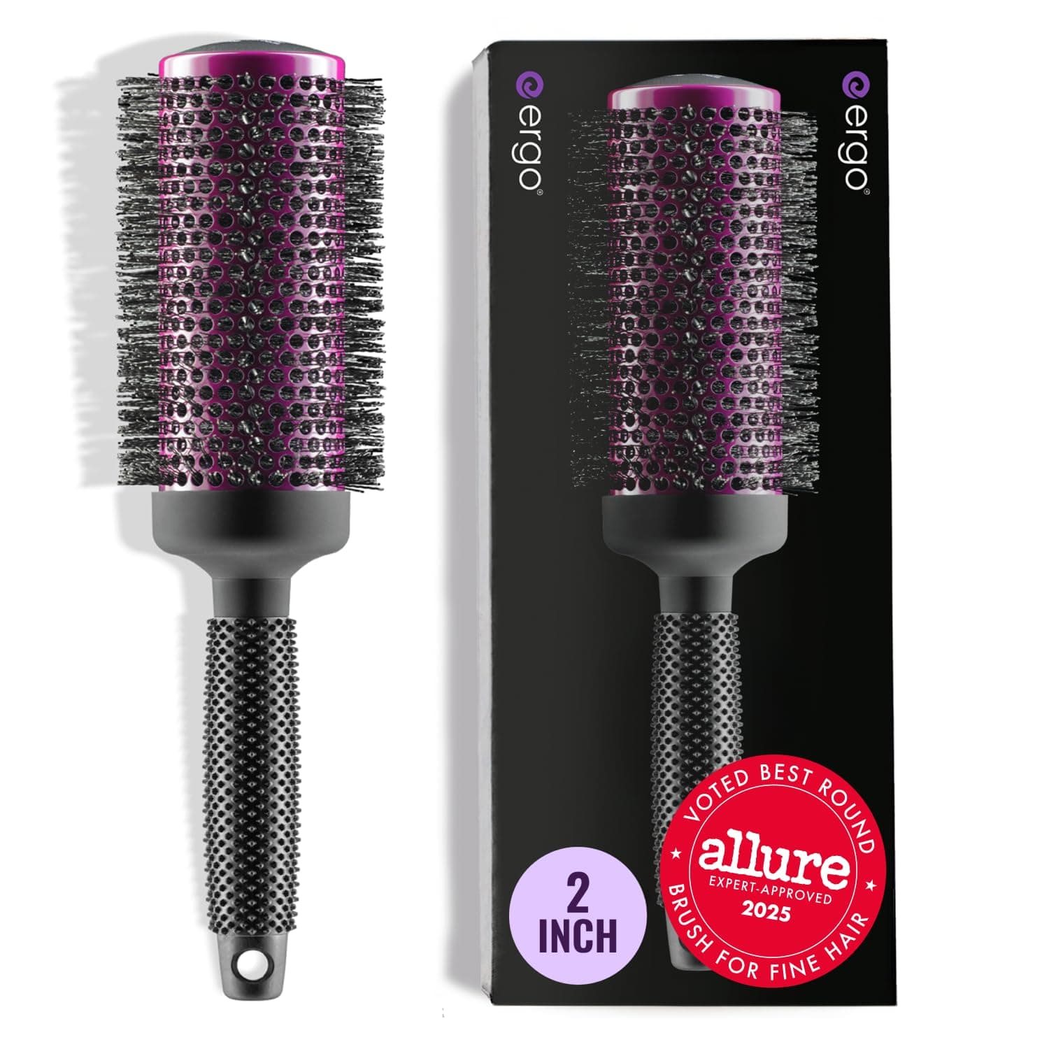 Super Gentle Round Brush for Blow Out - Salon Quality Hair Styling for Women - Roller for Wet and Dry Hair - Volumizing Care Blowout - ERG53: 2"
