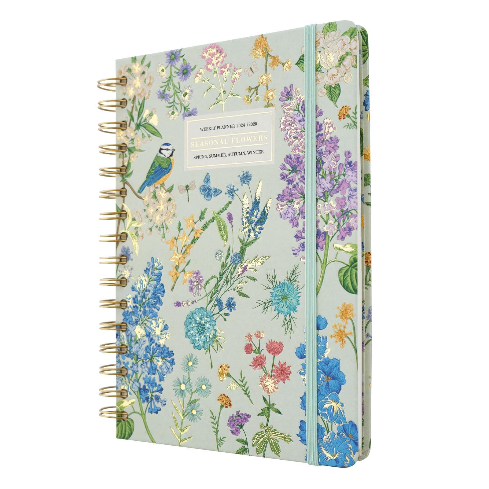 Kokonote Diary 2024-2025 Seasonal Flowers | Back To School 12 Months A5 Academic Diary 2024-2025 Week To View | August 2024 - July 2025 | Mid Year Diary 2024-2025 & Stickers | Weekly Academic Planner