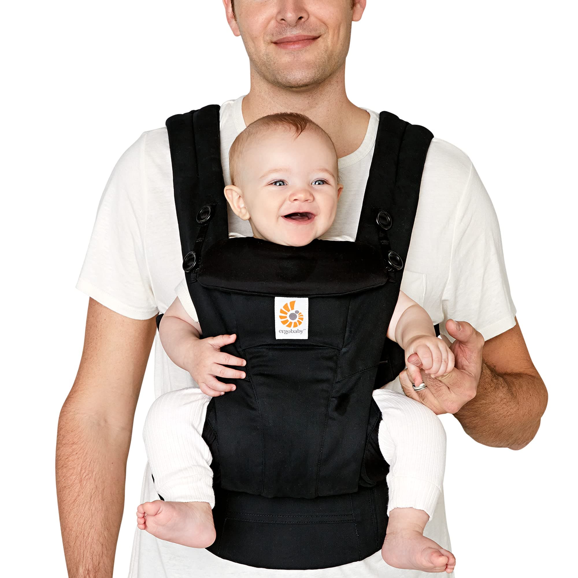 Ergobaby Omni Dream All Carry Positions SoftTouch Cotton Baby Carrier Newborn to Toddler with Enhanced Lumbar Support (7-45 lb), Onyx Black