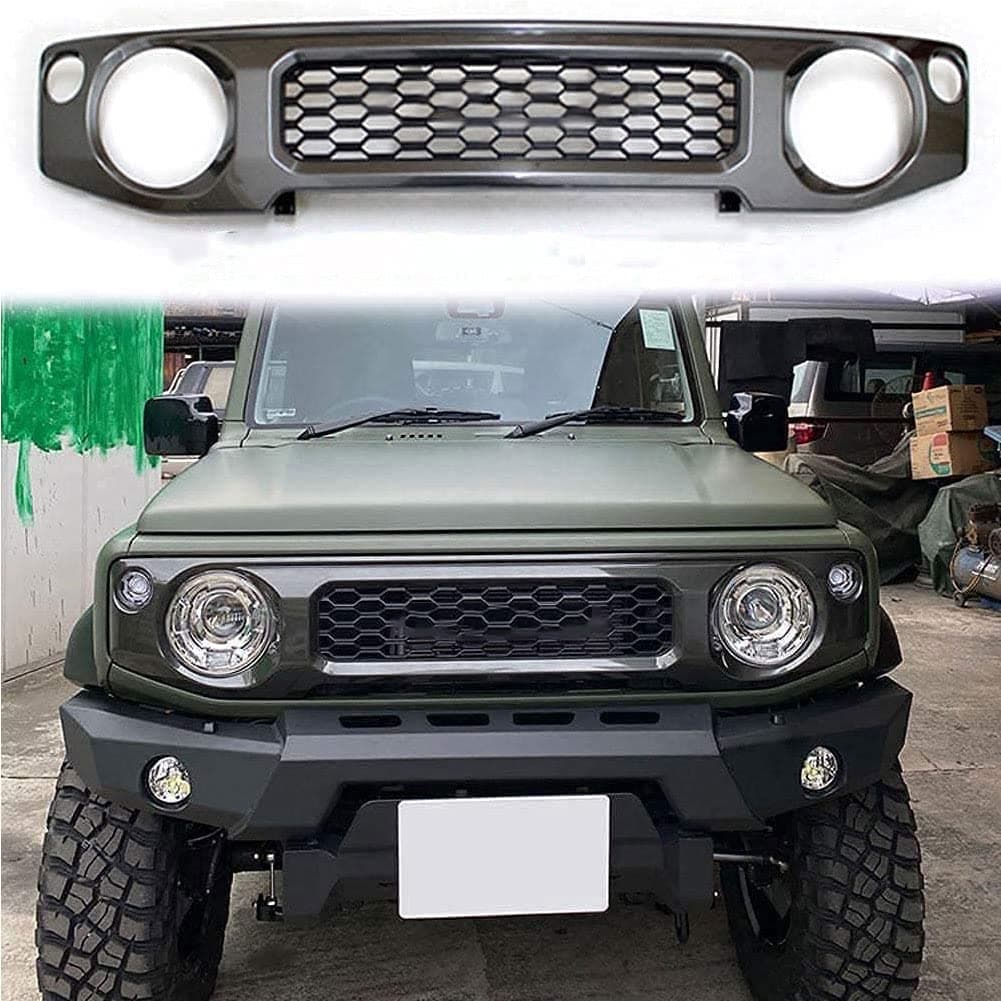 Car Front Radiator Grilles for Jimny JB64 JB74 2019 2020, ABS Front Bumper Kidney Grill Centre Replacment Mask Exterior Honeycomb Mesh Air Intake Grill Modified Accessories