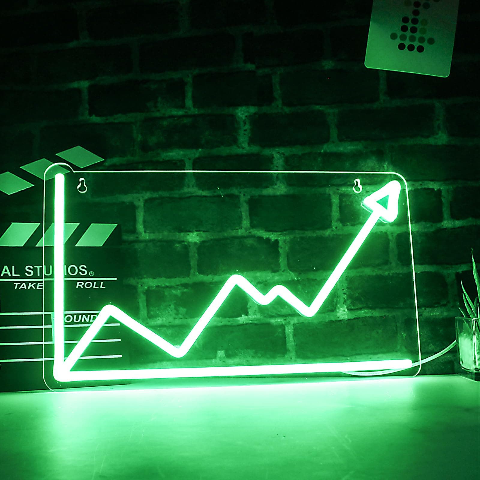 Stock Market Trend Neon Sign Day Trading Line Chart Neon Light LED Neon Sign for Wall Decor LED Neon Light for Trading Room Bar Man Cave Wall Art Finance Day Trading Accessories Gift