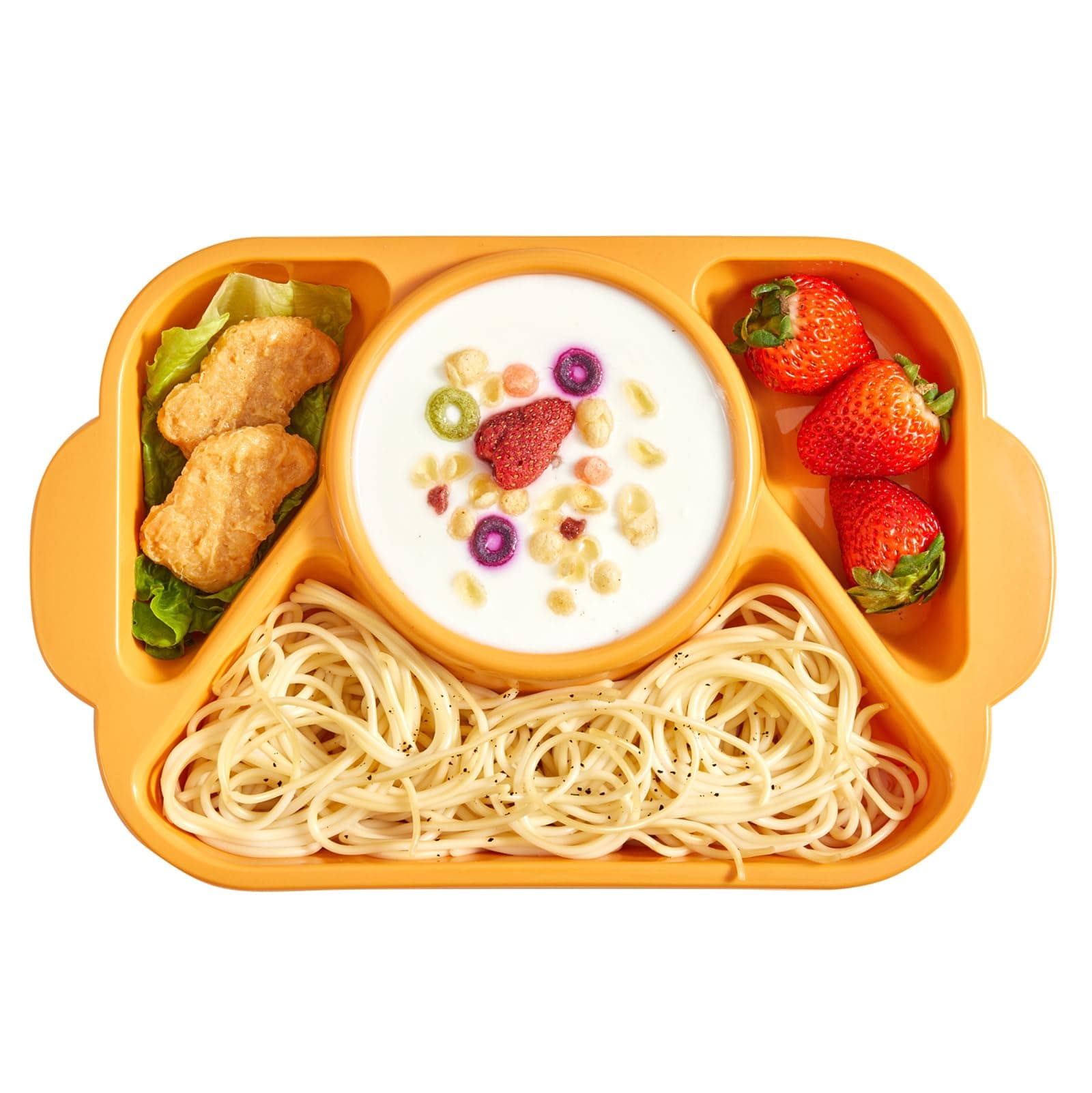 YBOBK HOME Portion Control Plate Bariatric Divided Plates Portion Control Plates Reusable Plastic Dessert Salad Plate with Bowl Dishwasher & Microwave Safe