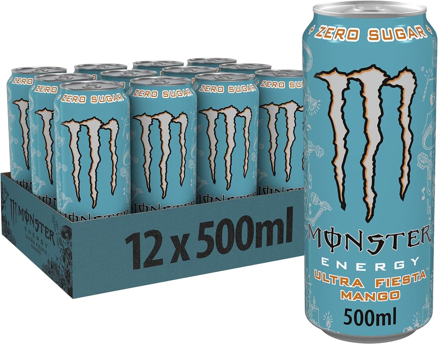 Monster Energy Drink Ultra Fiesta Mango Zero Sugar 12 x 500ml
