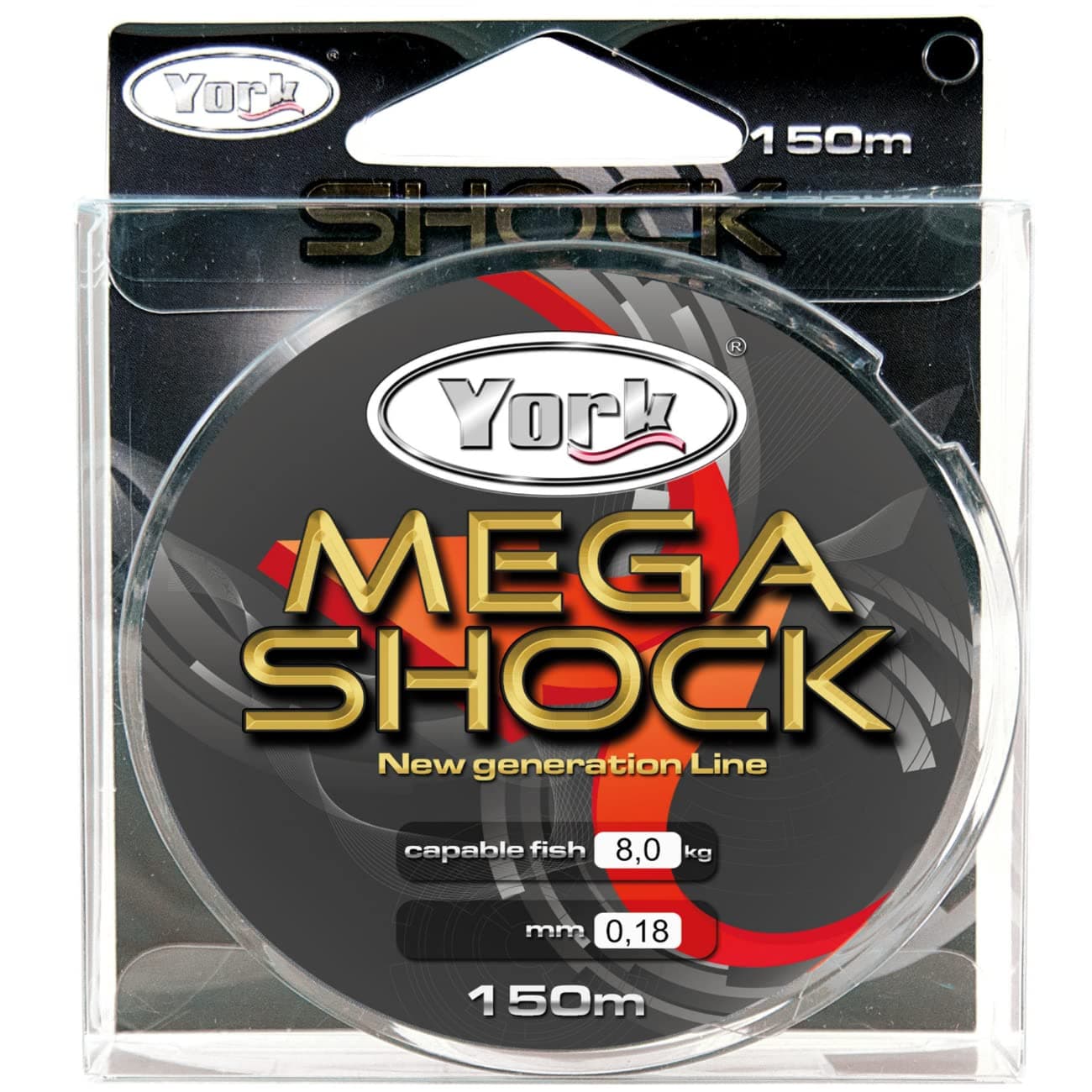 YORK Mega Shock Fishing Line 150 m 0.14 mm – 0.40 mm Fishing Line Spool Monofilament Line Top NEU & OVP (0.02 M