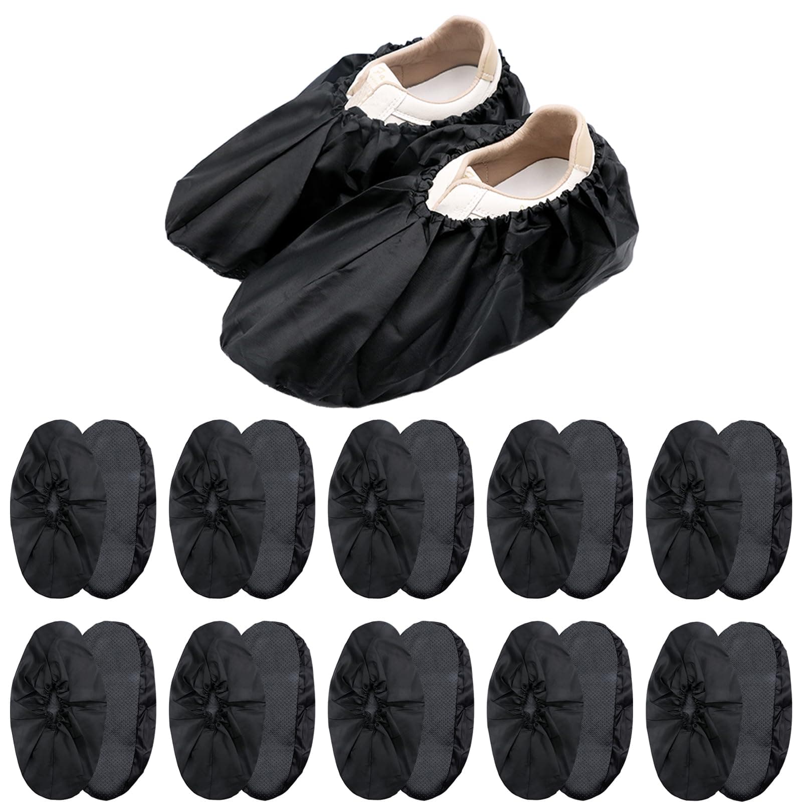Reusable Overshoes, Black Non Slip Reusable Shoe Covers, Waterproof Shoe Covers On Rainy Days, Shoe Protector Covers for Waterproof, Dustproof
