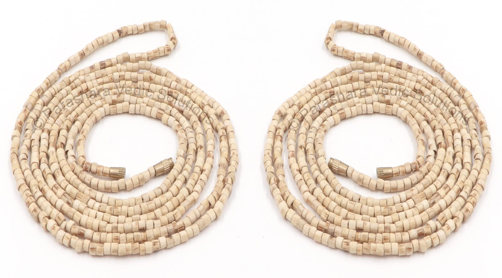 Tulsi Kanthi Mala,Natural Tulasi Kanthi Mala,Original Tulsi Kanthi,ISKCON Tulsi Mala,Vaishnav Tulsi Mala,Basil Mala - 2 Round Mala (Size: 3mm, Length: 36 inches) Set of 2 Mala