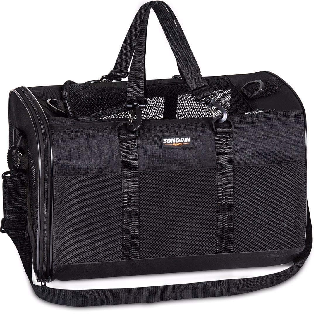 Soft-Sided Pet Travel Carrier,Airline Approved Pet Carriers for Medium Big Dog and Cat,Collapsible Cat Carrier Dog Carrier Bag.(Black)