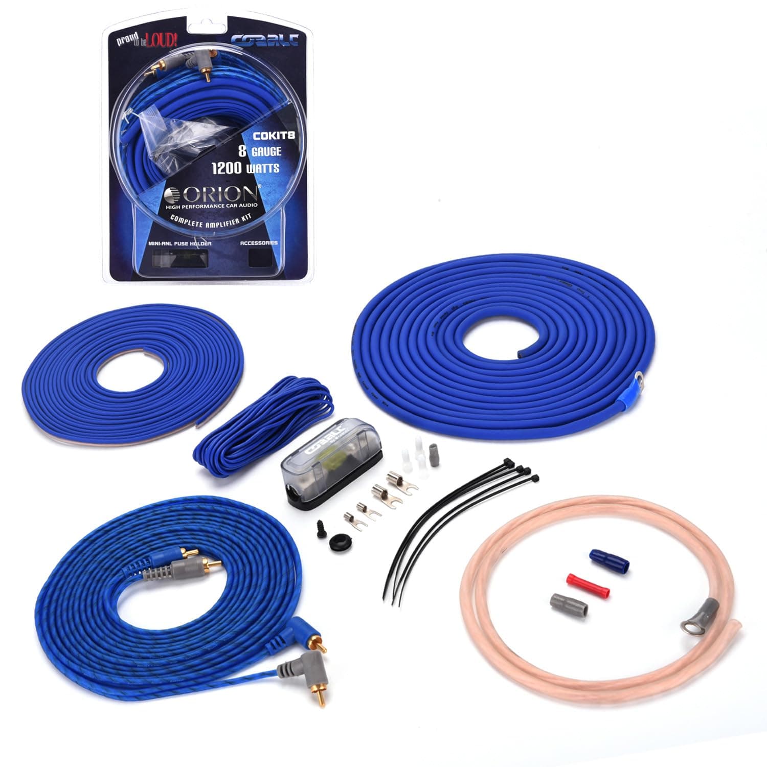 ORION COKIT8 - Install Kit AMP 8 Ga Cobalt Soft Rubber Orion