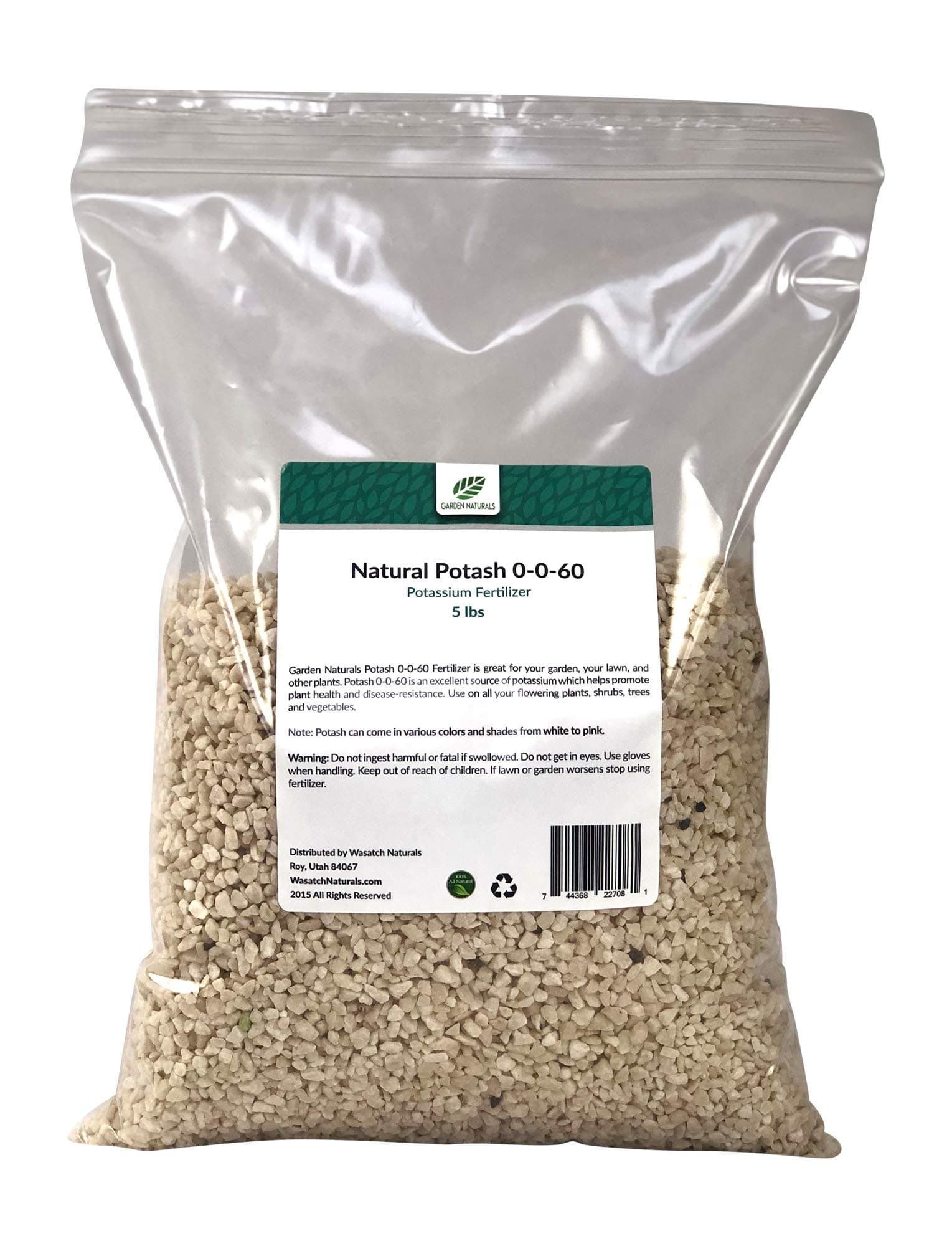 Natural Potash 0-0-60 Fertilizer 10 Pounds (Garden Naturals Brand)