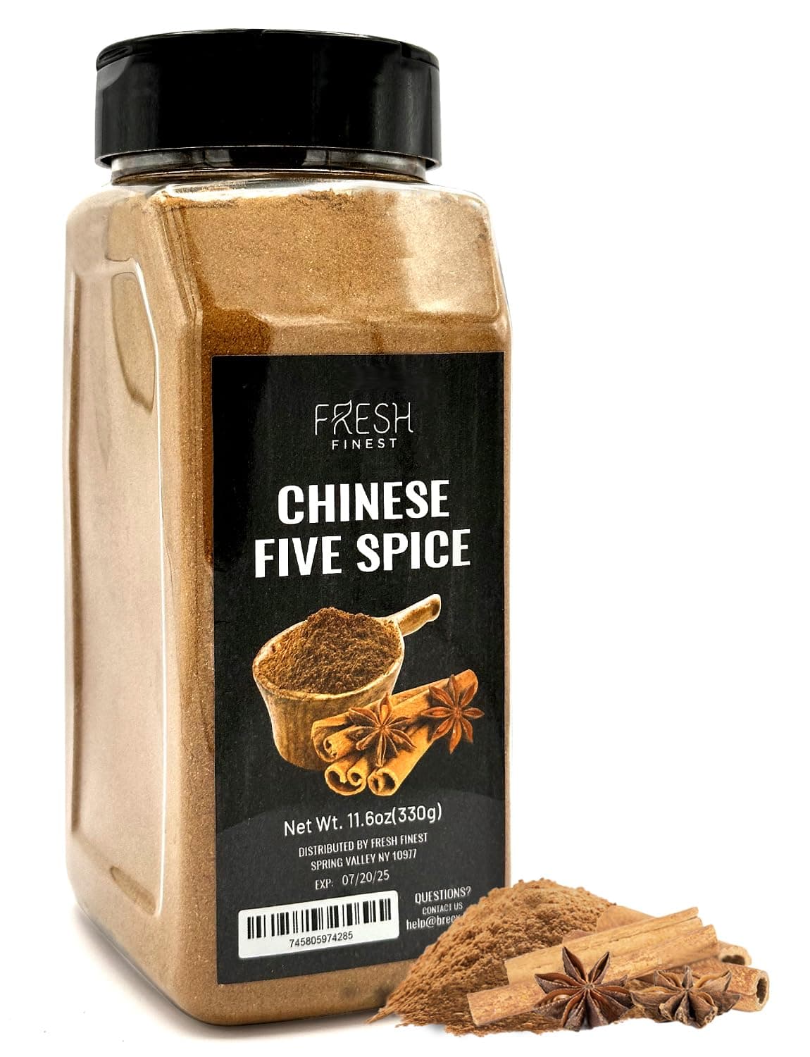Fresh Finest Chinese Five Spice Powder - 11.6oz (330G) - Authentic Blend for Culinary Delight, Packed in Premium Container