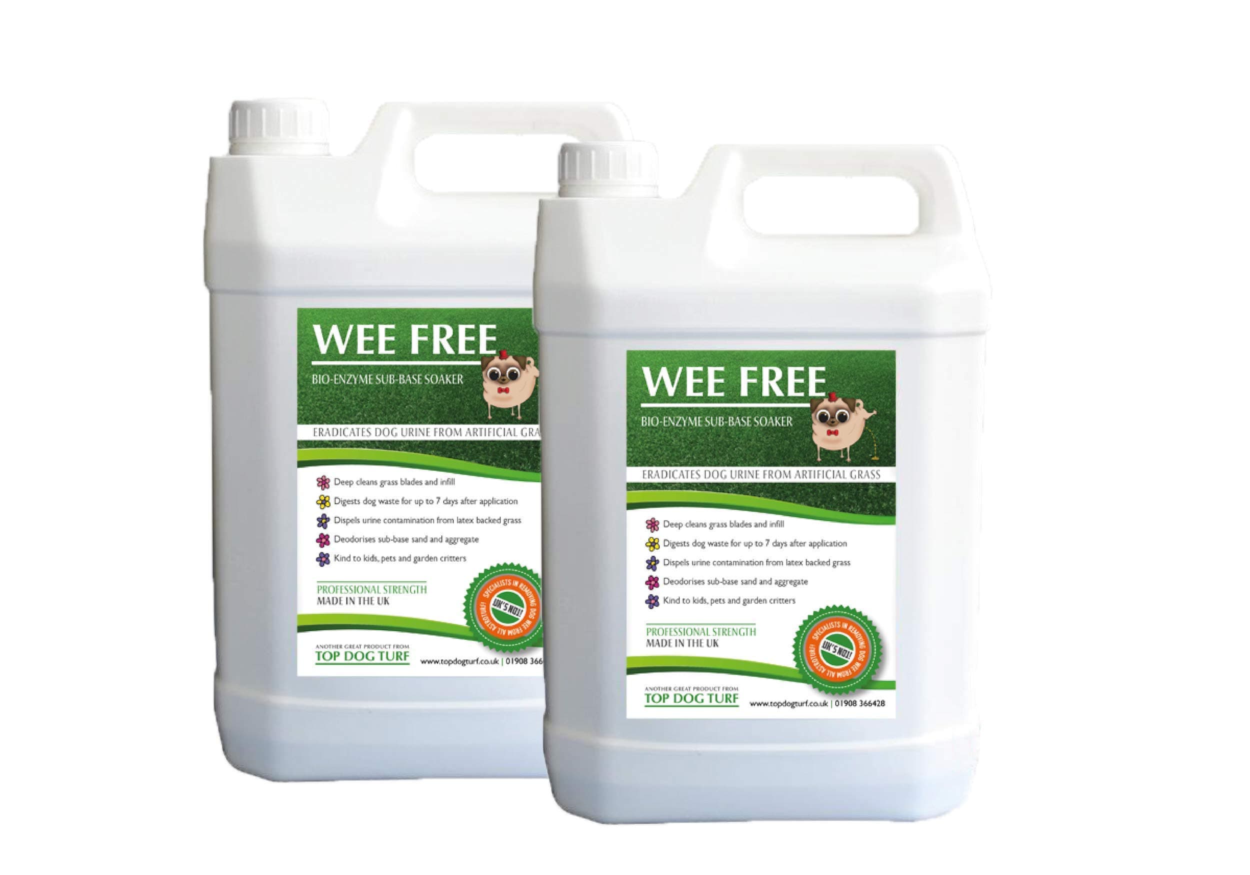 Top Dog Turf WEE FREE Artificial Grass Cleaner and Pet Odour Eliminator for Urine - Neutraliser and Deodoriser for Wee on Astro and Fake Lawns. Safe and Friendly for s and Animals.