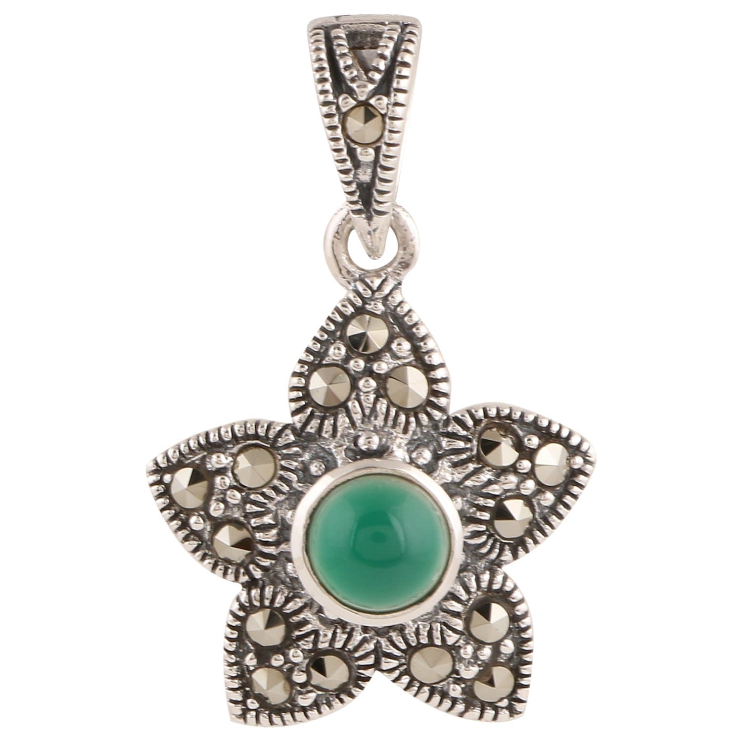 Somma Made with Swiss Marcasite BIS Hallmarked 925 Silver Pendant for Women