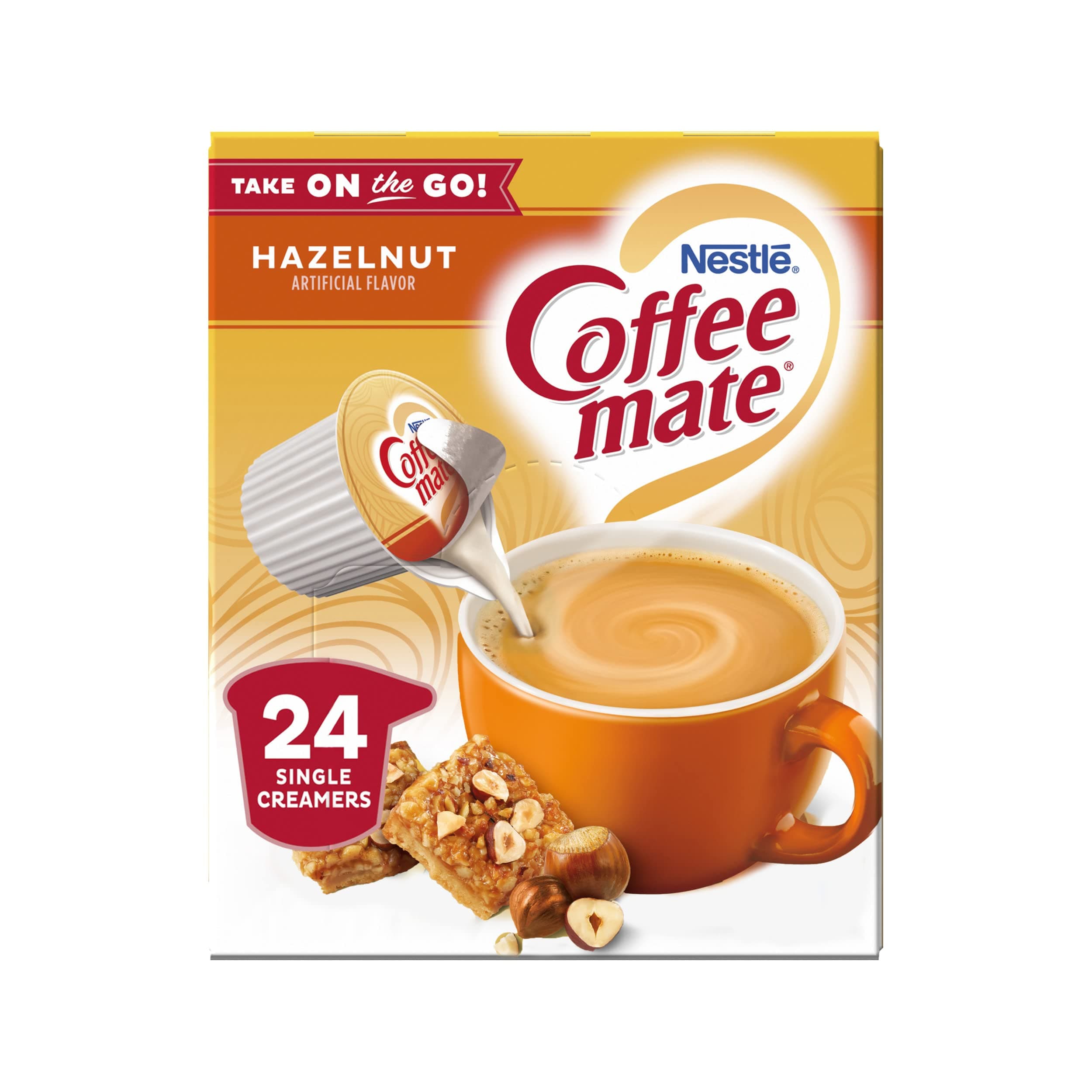 Creamer Liquid Singles, Hazelnut, 24 Count, Pack of 4